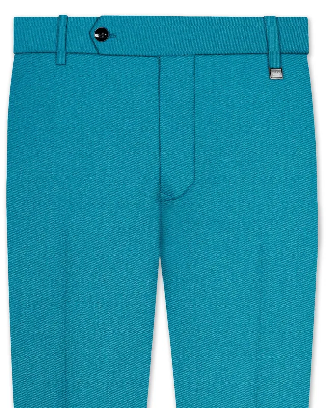Zephir-Surfie Green Wool Rich Slight Stretch Waistband Pant sold by French Crown
