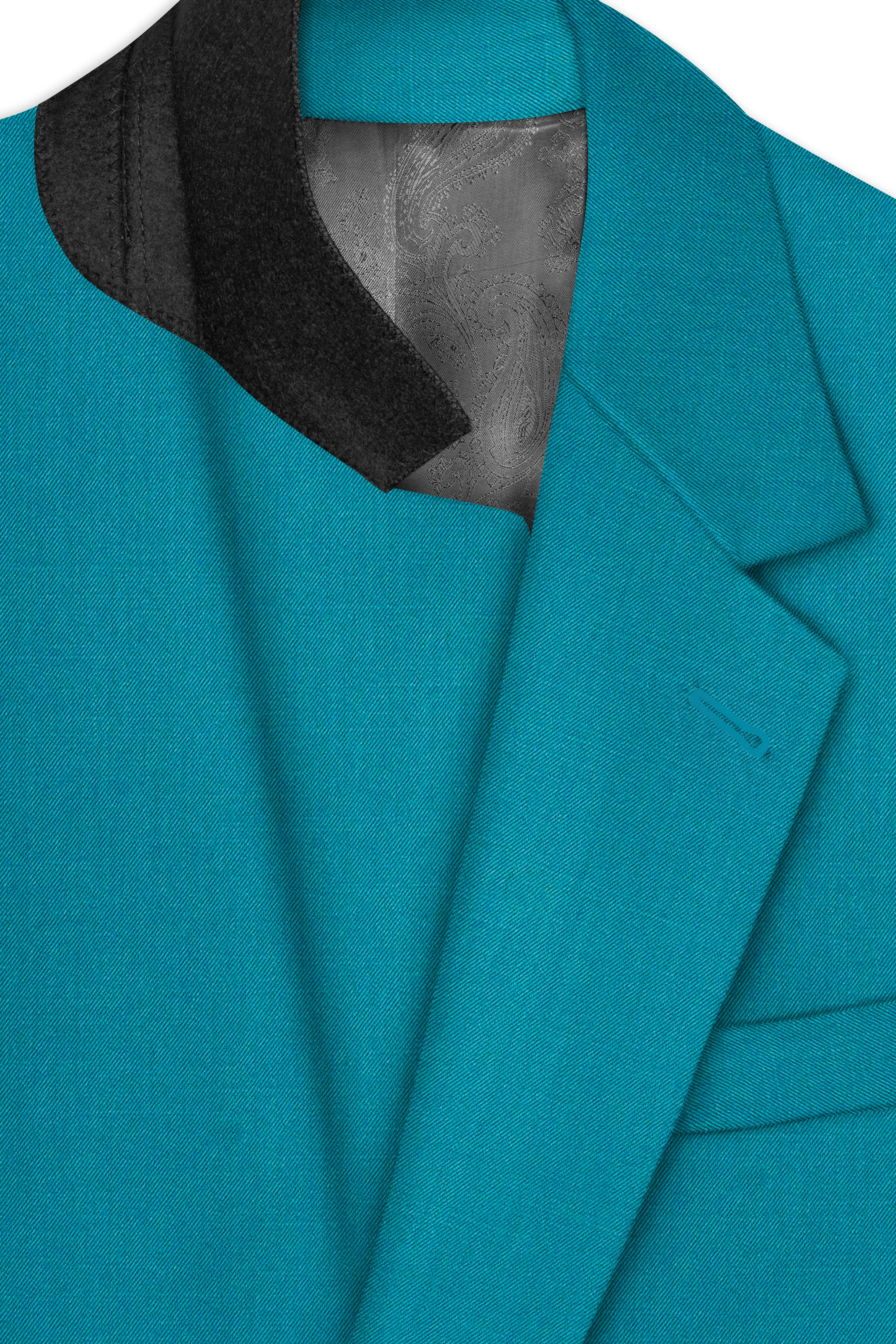 Zephir-Surfie Green Wool Rich Single Breasted Slight Stretch Blazer sold by French Crown product image thumbnail 4