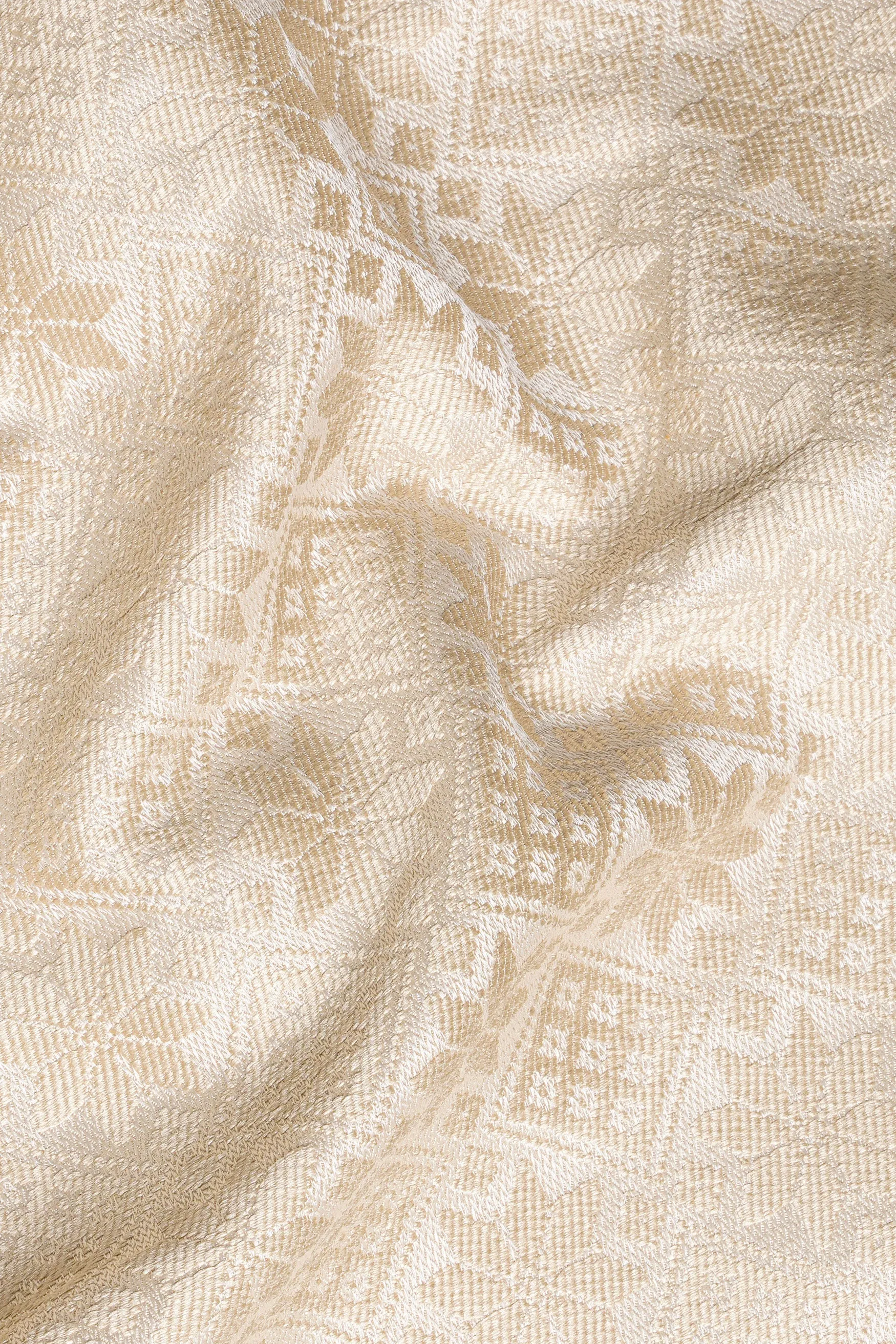 Cameo Brown and Ecru Cream Jacquard Weave Indo-Western sold by French Crown product image thumbnail 3
