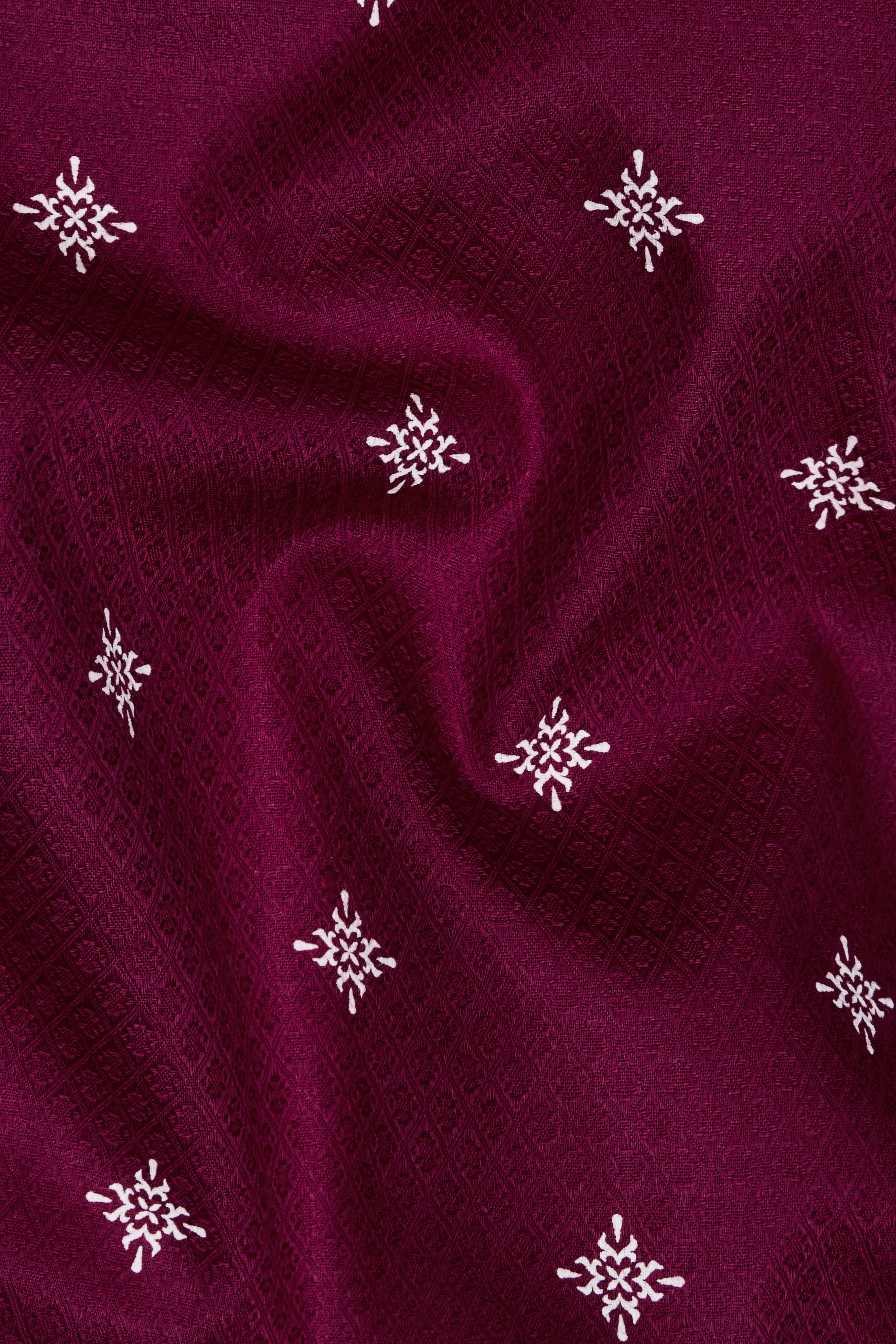 Claret Red Dobby Textured Premium Giza Cotton Shirt sold by French Crown product image thumbnail 2