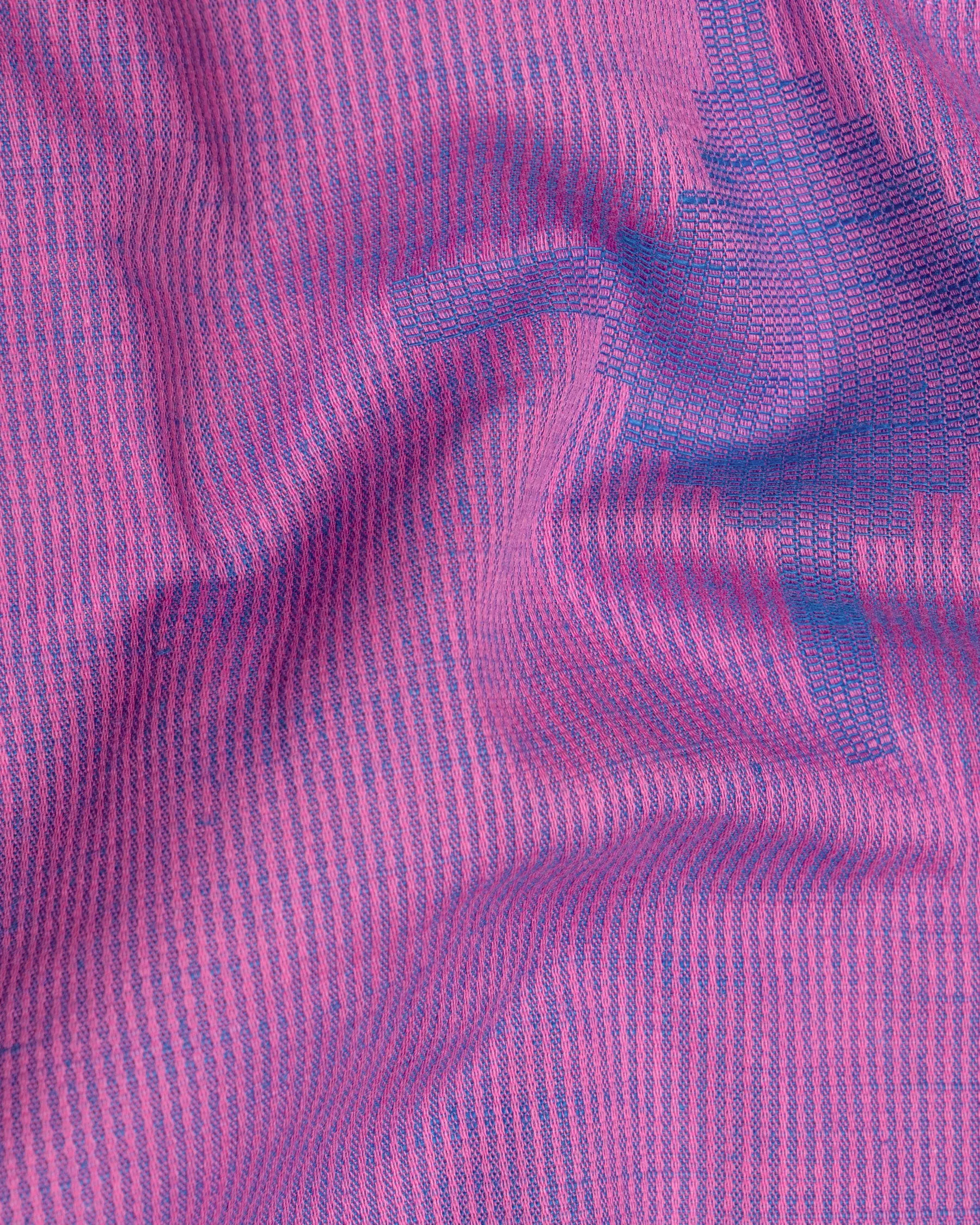 Mulberry Pink Striped and Dobby Textured Kurta Shirt sold by French Crown product image thumbnail 3