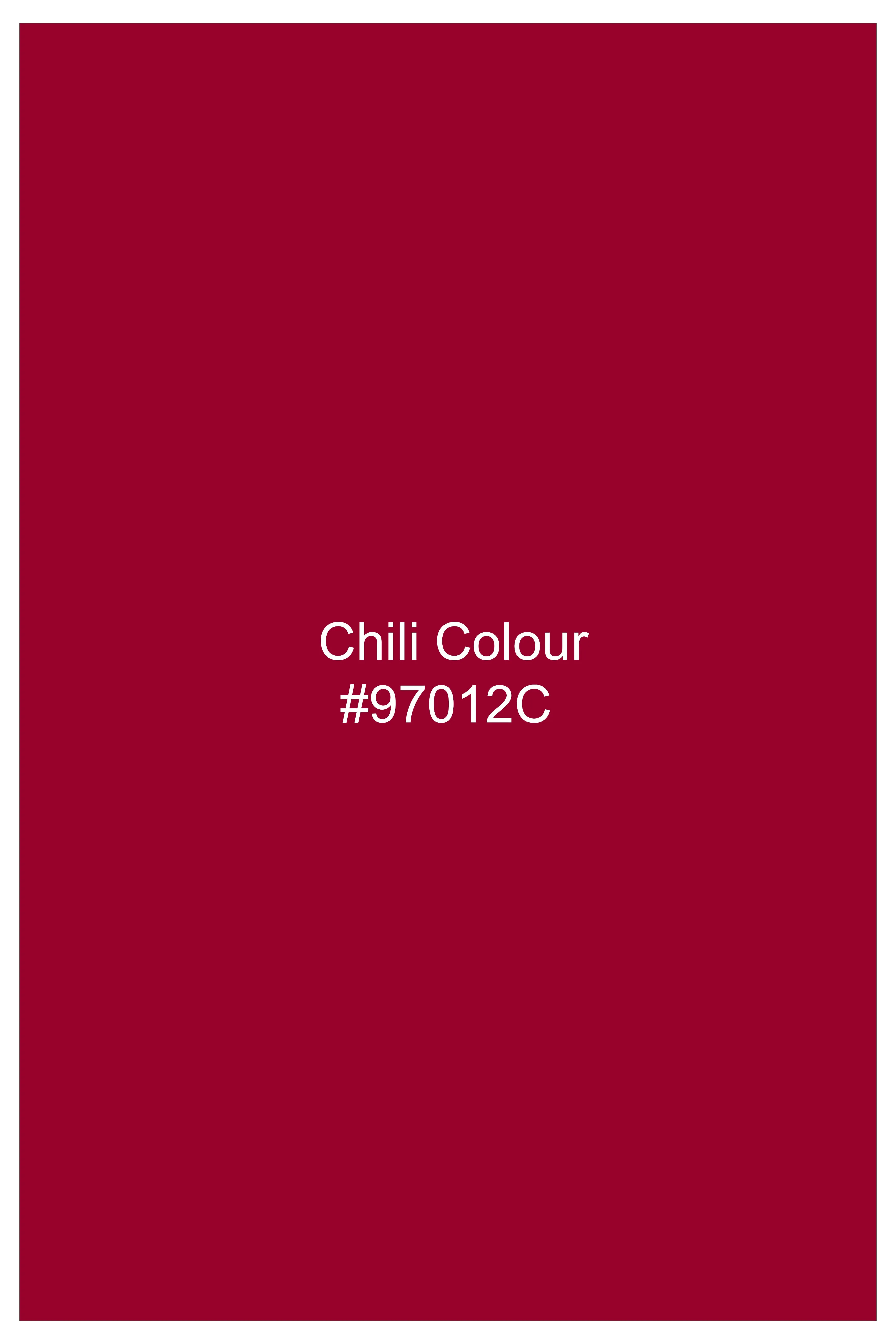 Vermilion-Chili Red Solid Wool Rich Slight Stretch Waistcoat sold by French Crown product image thumbnail 5