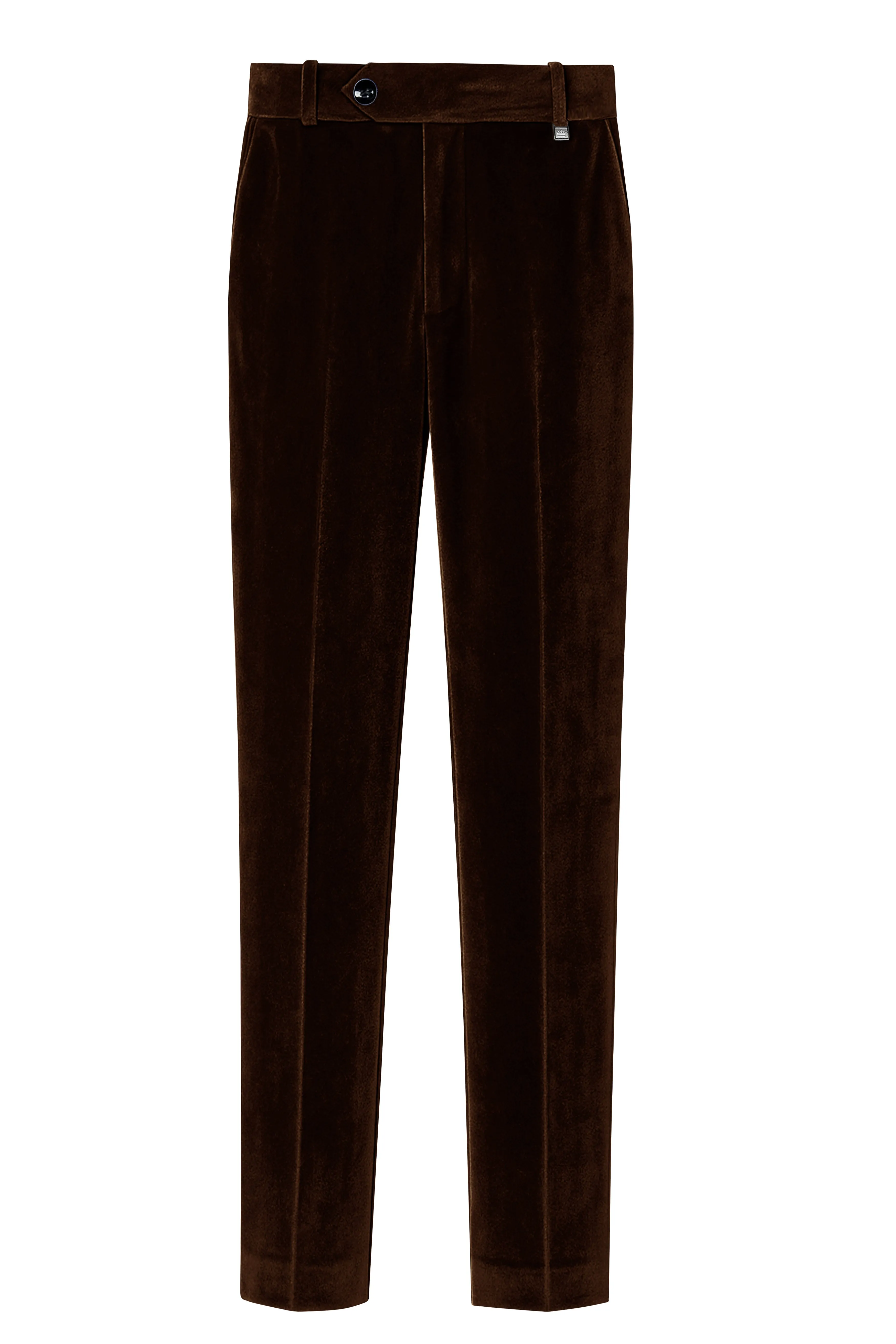 Fumivell-Asphalt Brown Velvet Stretchable Waistband Pant sold by French Crown product image thumbnail 2