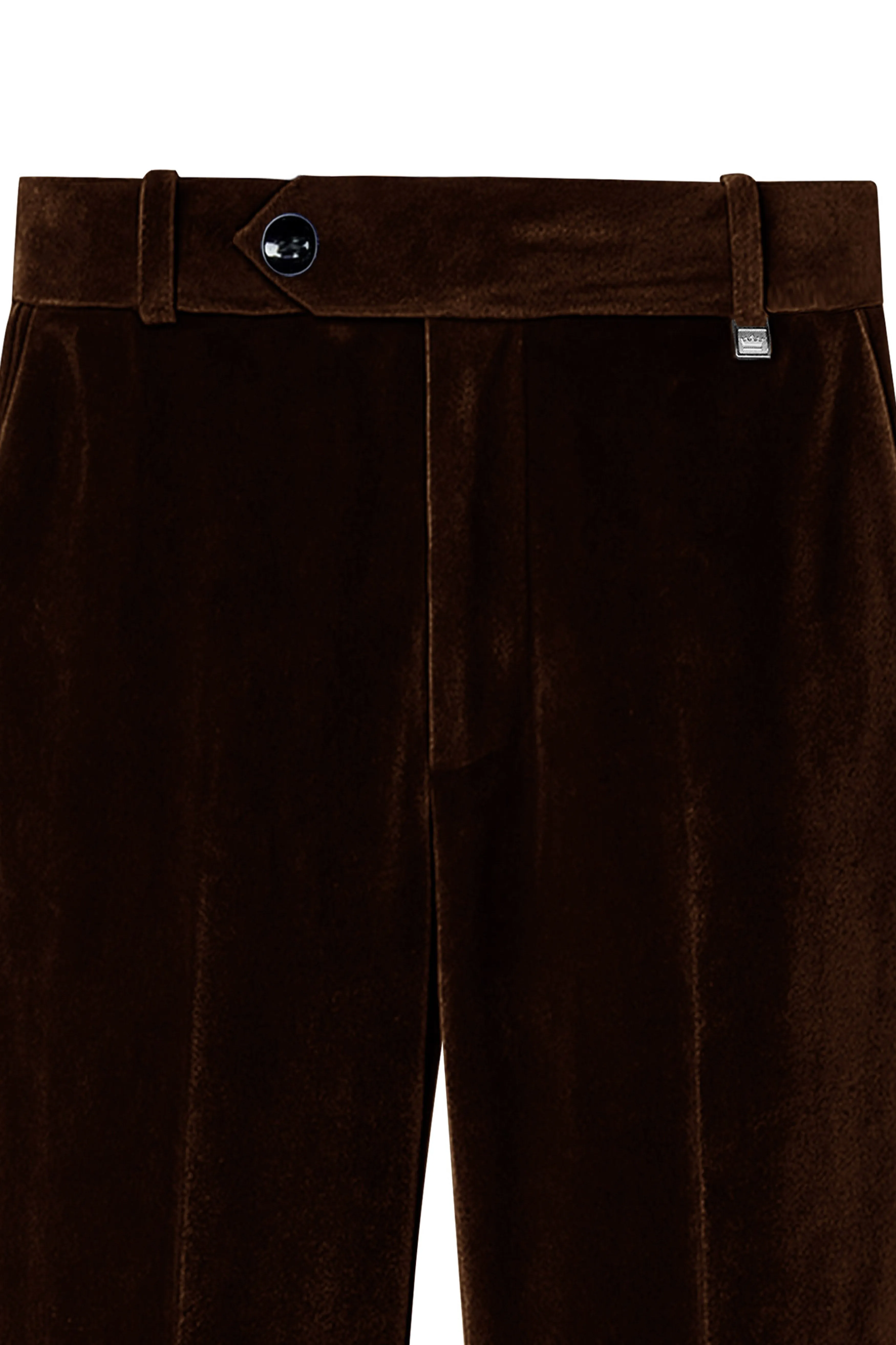 Fumivell-Asphalt Brown Velvet Stretchable Waistband Pant sold by French Crown product image thumbnail 4