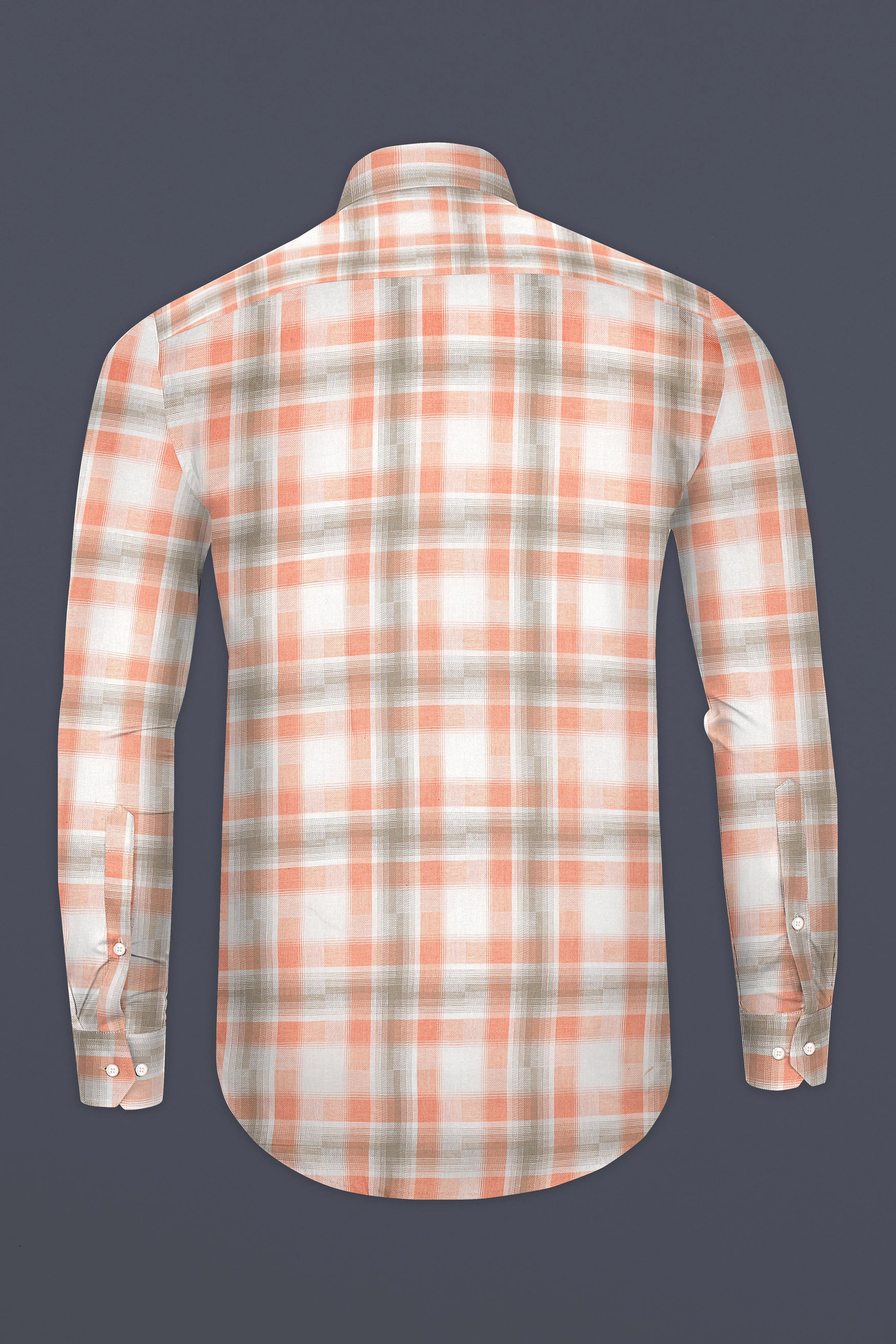Beaver Brown and Zinnwaldite Twill Checkered Premium Cotton Shirt sold by French Crown product image thumbnail 5