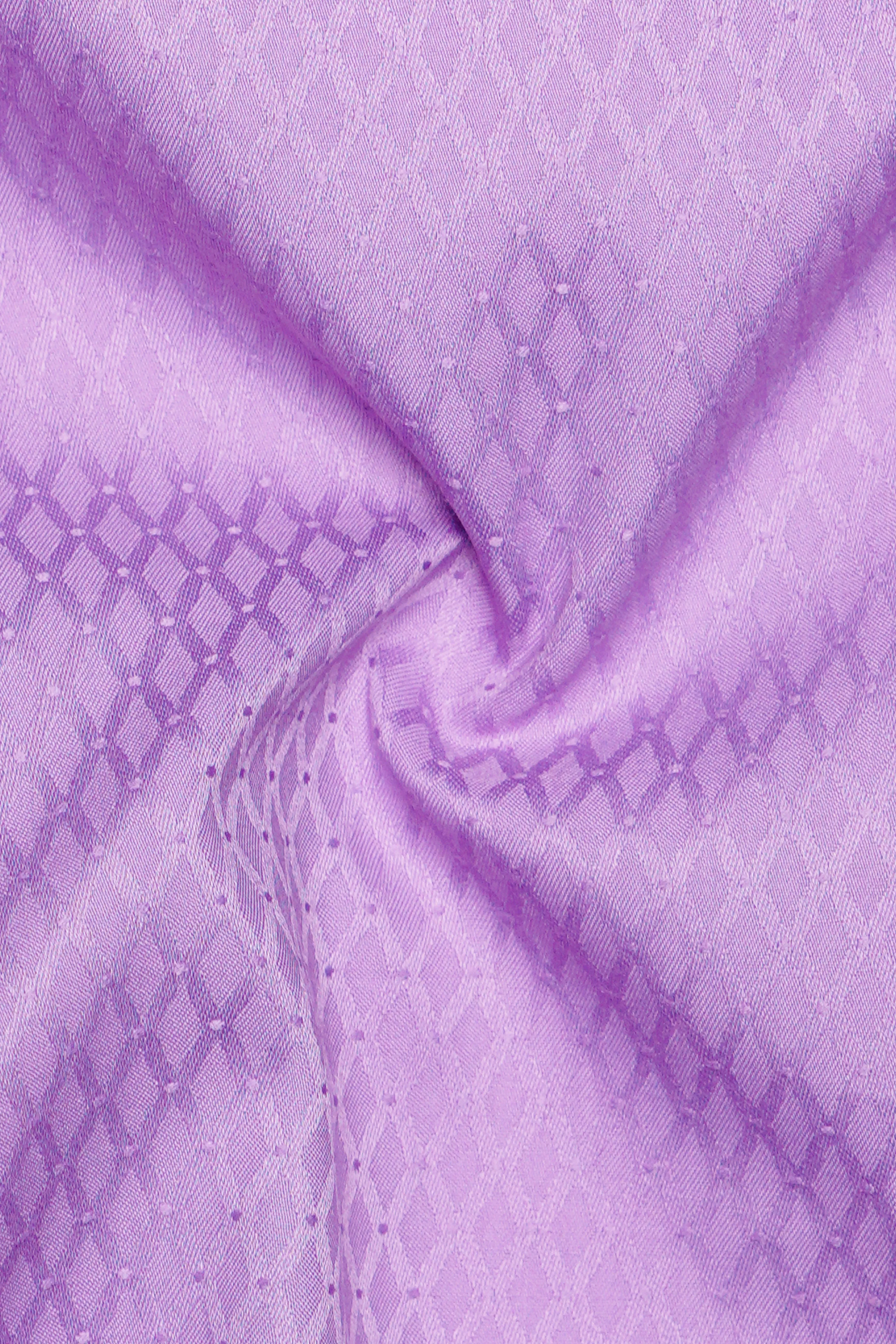Florique-Wisteria Purple Jacquard Textured Premium Cotton Dress Shirt sold by French Crown product image thumbnail 3