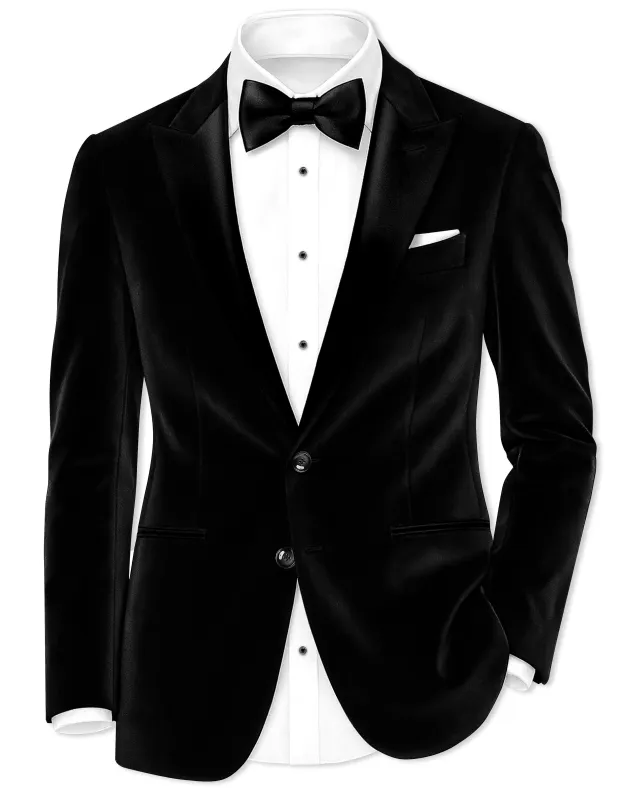 Jade Black Velvet Tuxedo Blazer sold by French Crown