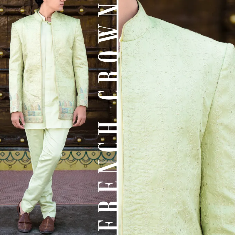 Bone Green Subtle Sheen Super Soft Premium Cotton Kurta K058-SH014 sold by French Crown