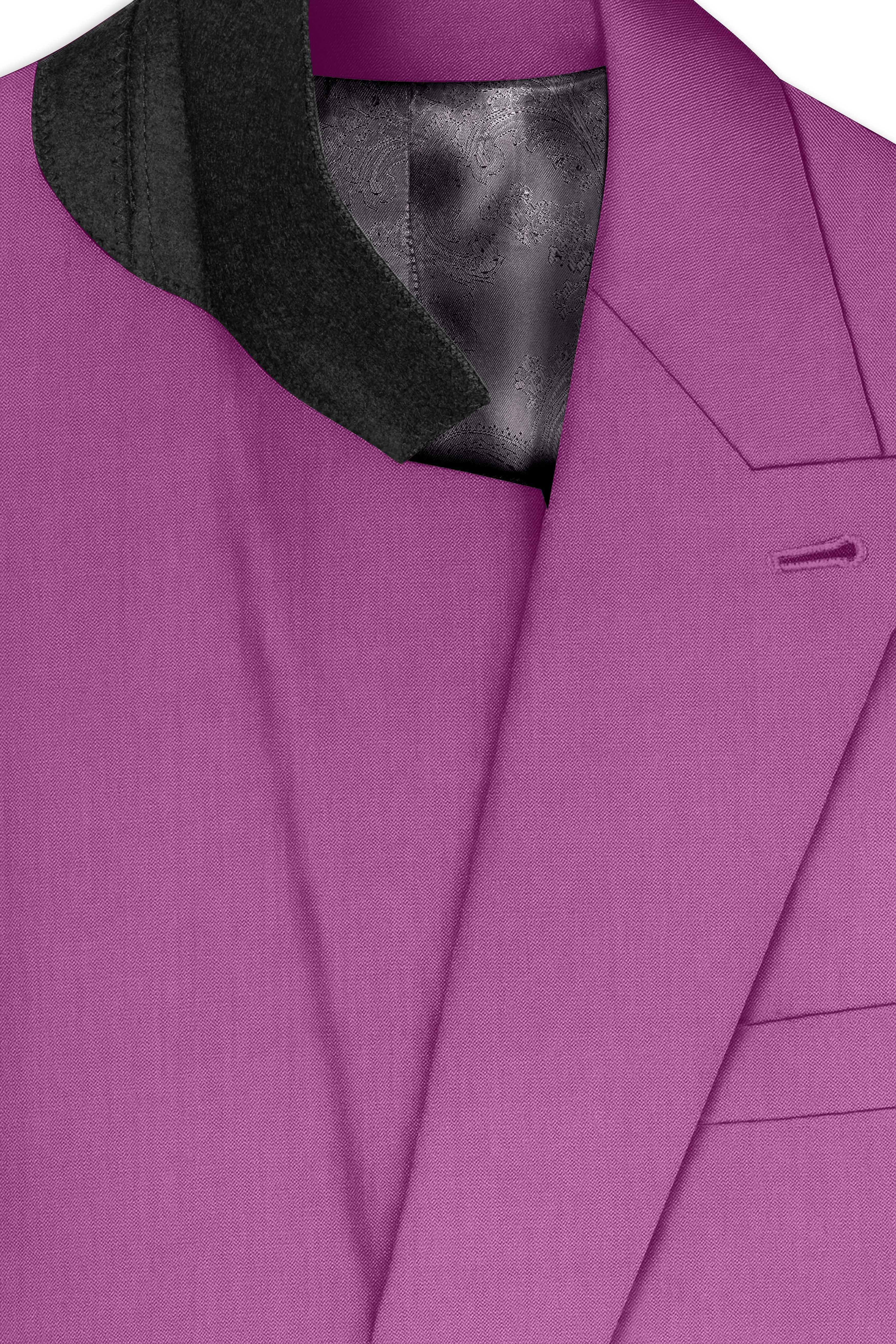 Rosvoy-Trendy Pink Wool Rich Double Breasted Slight Stretch Suit sold by French Crown product image thumbnail 5