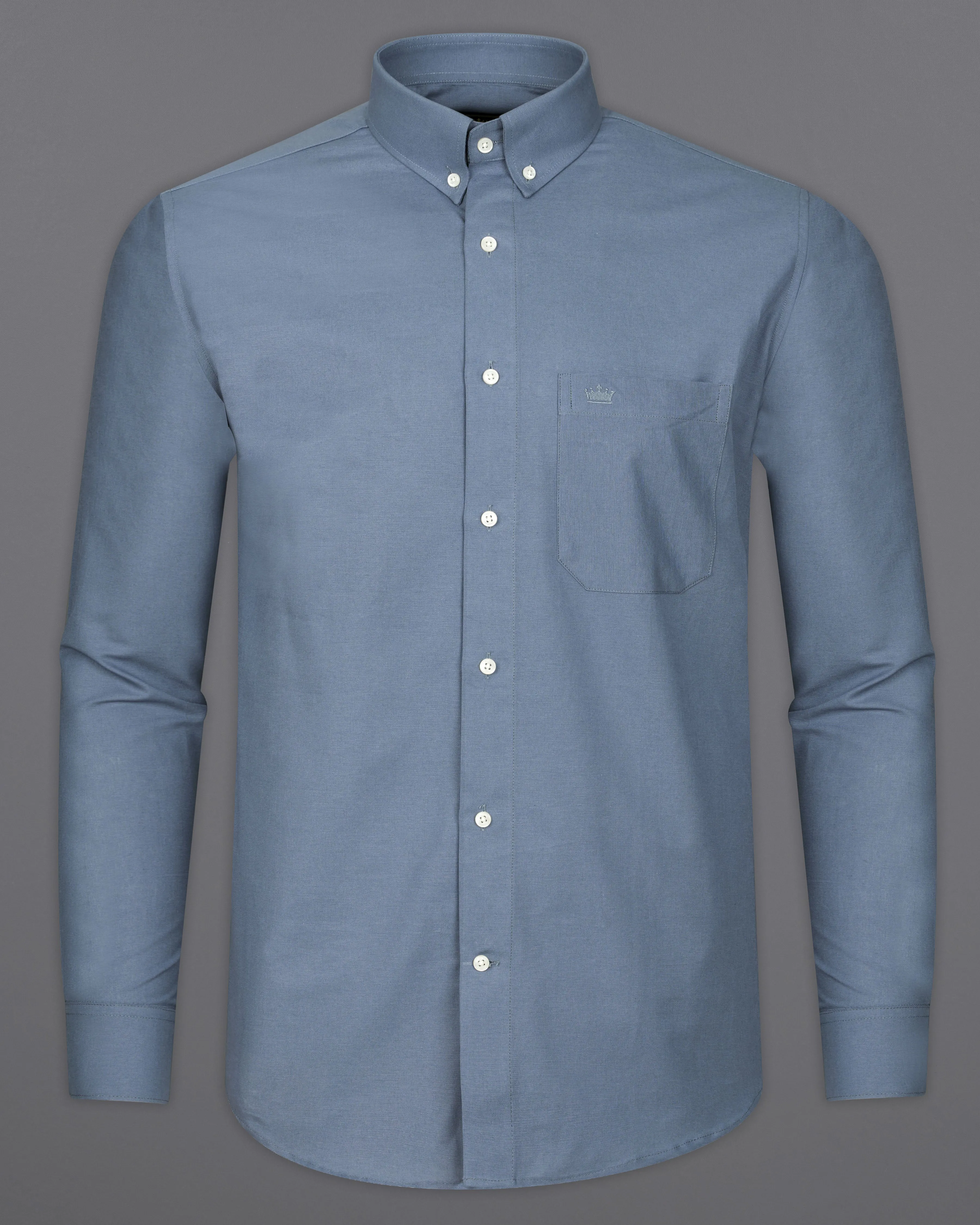 Raven Gray Chambray Textured Shirt sold by French Crown product image thumbnail 5