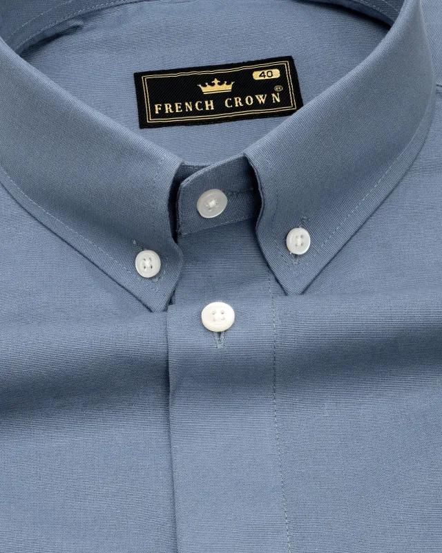 Raven Gray Chambray Textured Shirt sold by French Crown