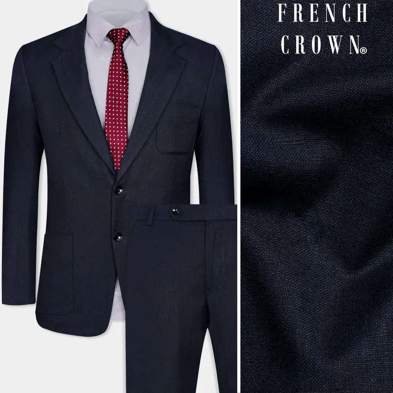 Cinder Blue Premium Cotton Single Breasted Sports Suit sold by French Crown