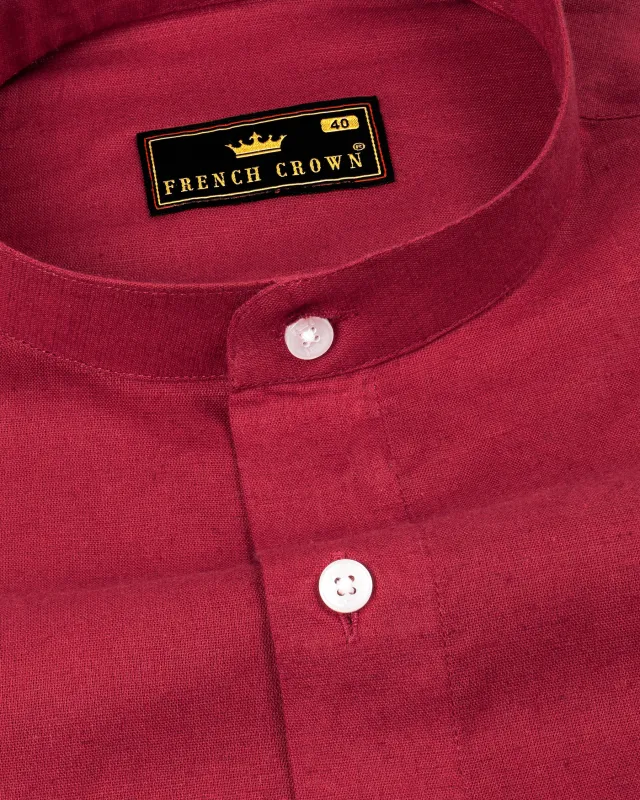 Shiraz Red Luxurious Linen Shirt sold by French Crown