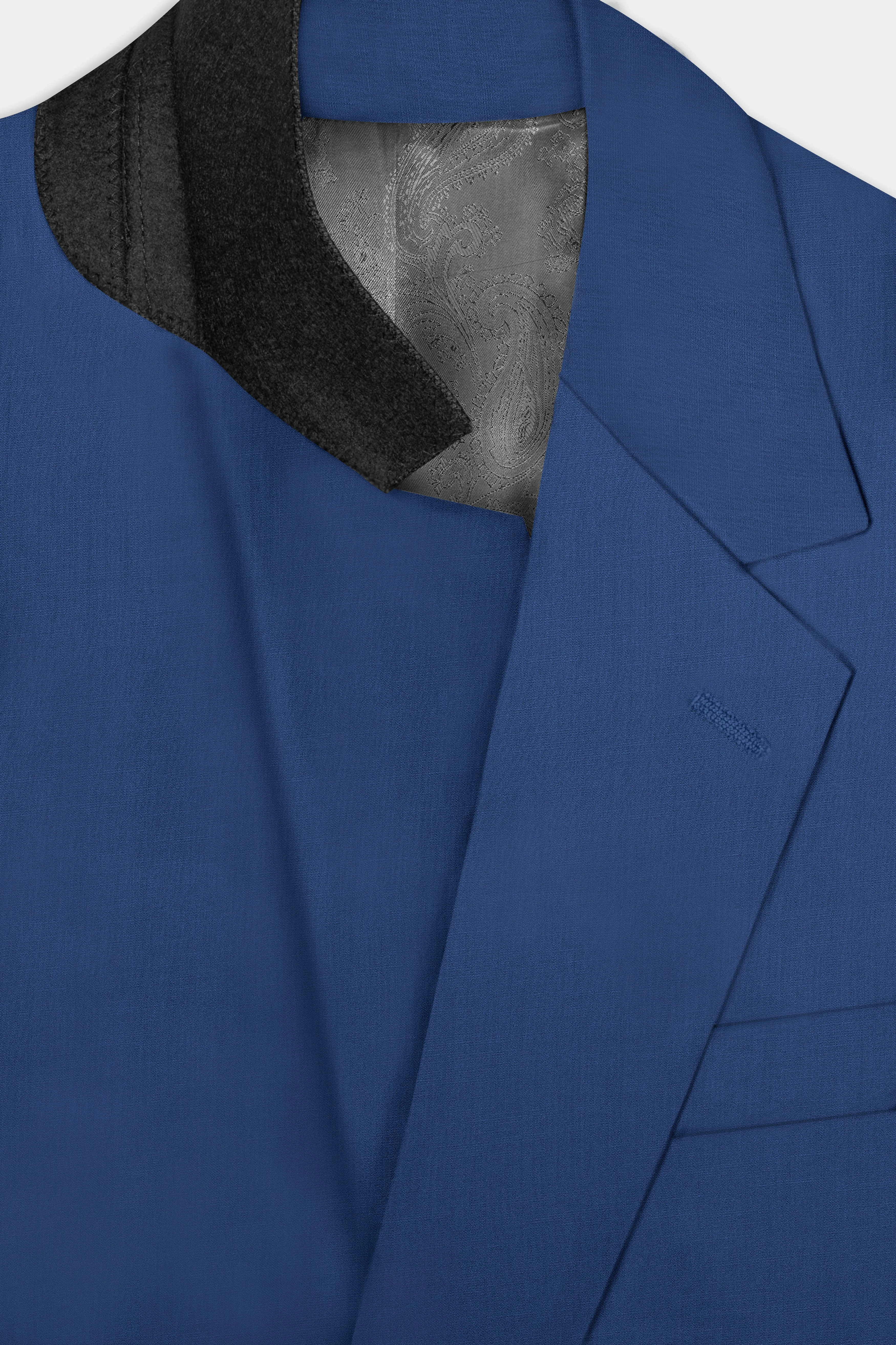 Cerulean Elite-Cobalt Blue Solid Wool Rich Single Breasted Slight Stretch Blazer sold by French Crown product image thumbnail 5