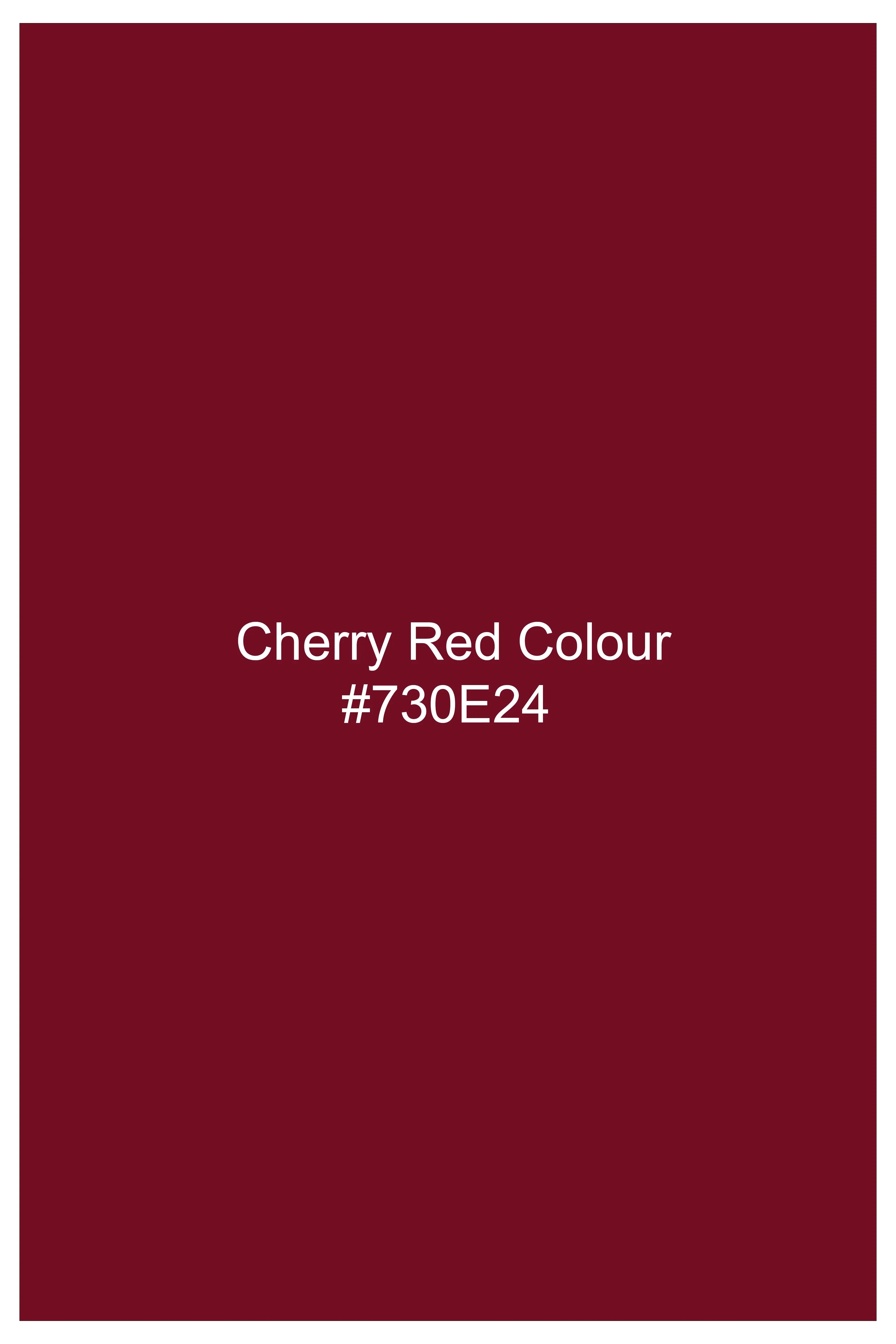 CrimsonAce-Cherry Red Solid Wool Rich Slight Stretch Waistcoat sold by French Crown product image thumbnail 5