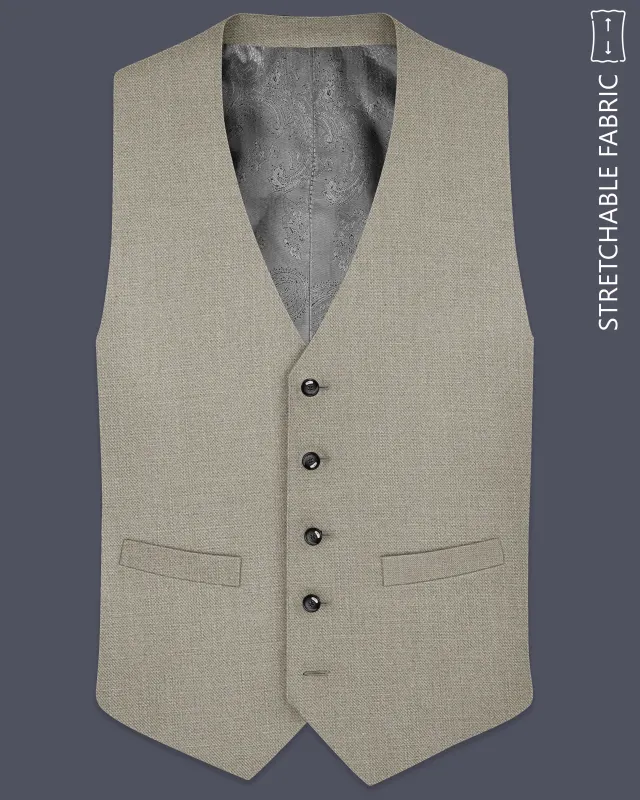 Grevino-Pablo Brown Luxurious Linen Stretchable Waistcoat sold by French Crown