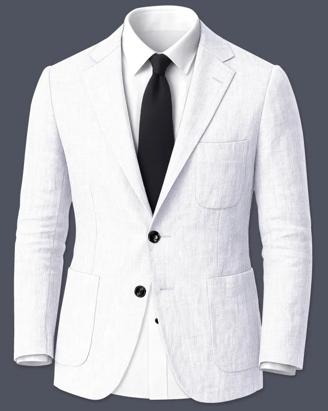 Alvesso-Bright White Luxurious Linen Single Breasted Stretchable traveler Blazer sold by French Crown