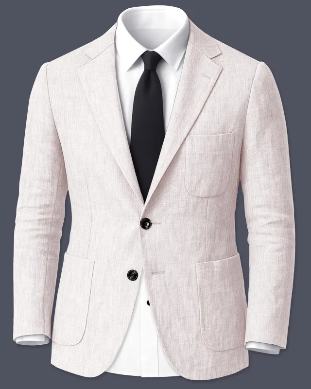Velcrea-Vista Cream Luxurious Linen Single Breasted Sports Blazer sold by French Crown