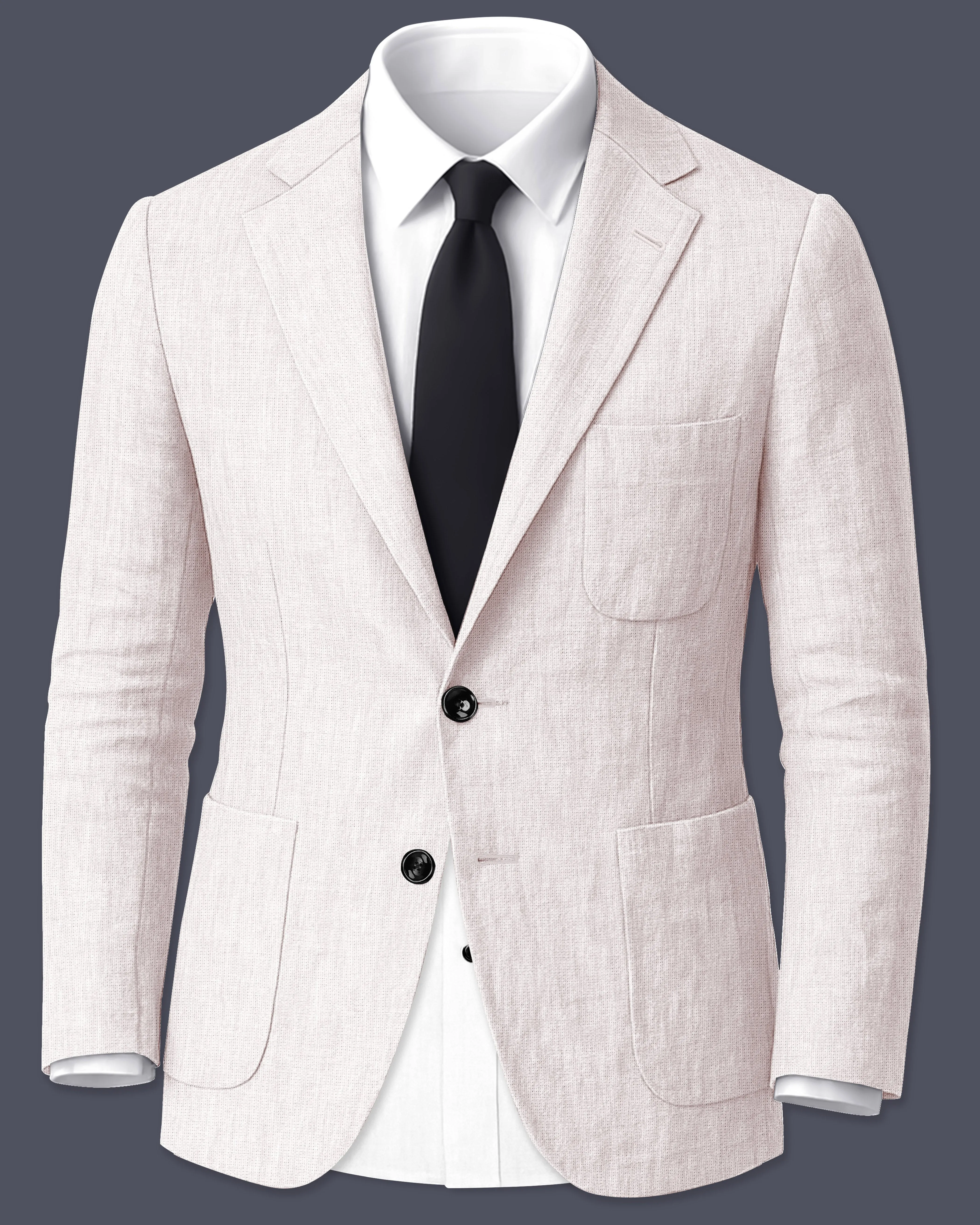 Velcrea-Vista Cream Luxurious Linen Single Breasted Sports Blazer sold by French Crown