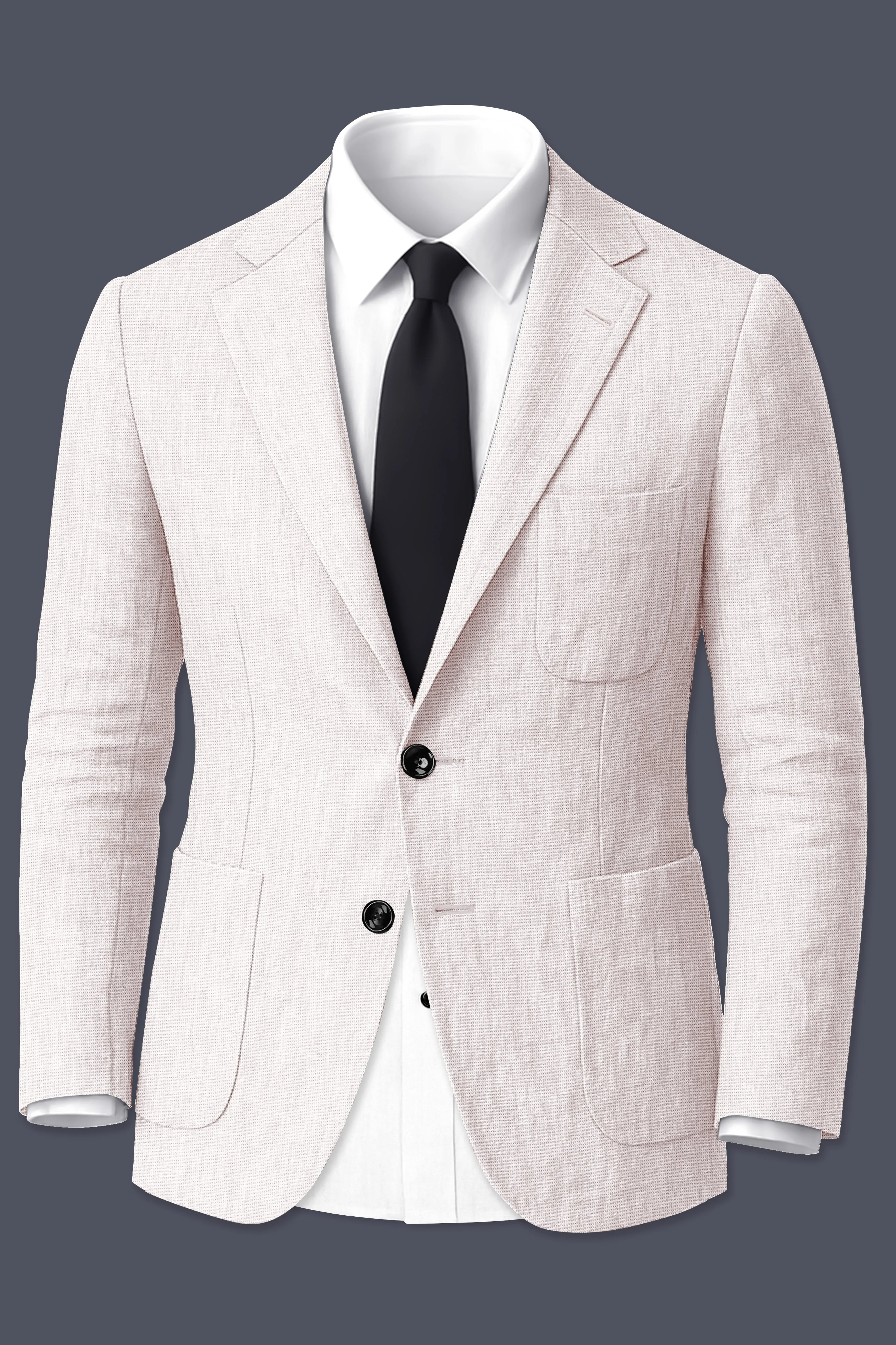 Velcrea-Vista Cream Luxurious Linen Single Breasted Sports Blazer sold by French Crown product image thumbnail 2