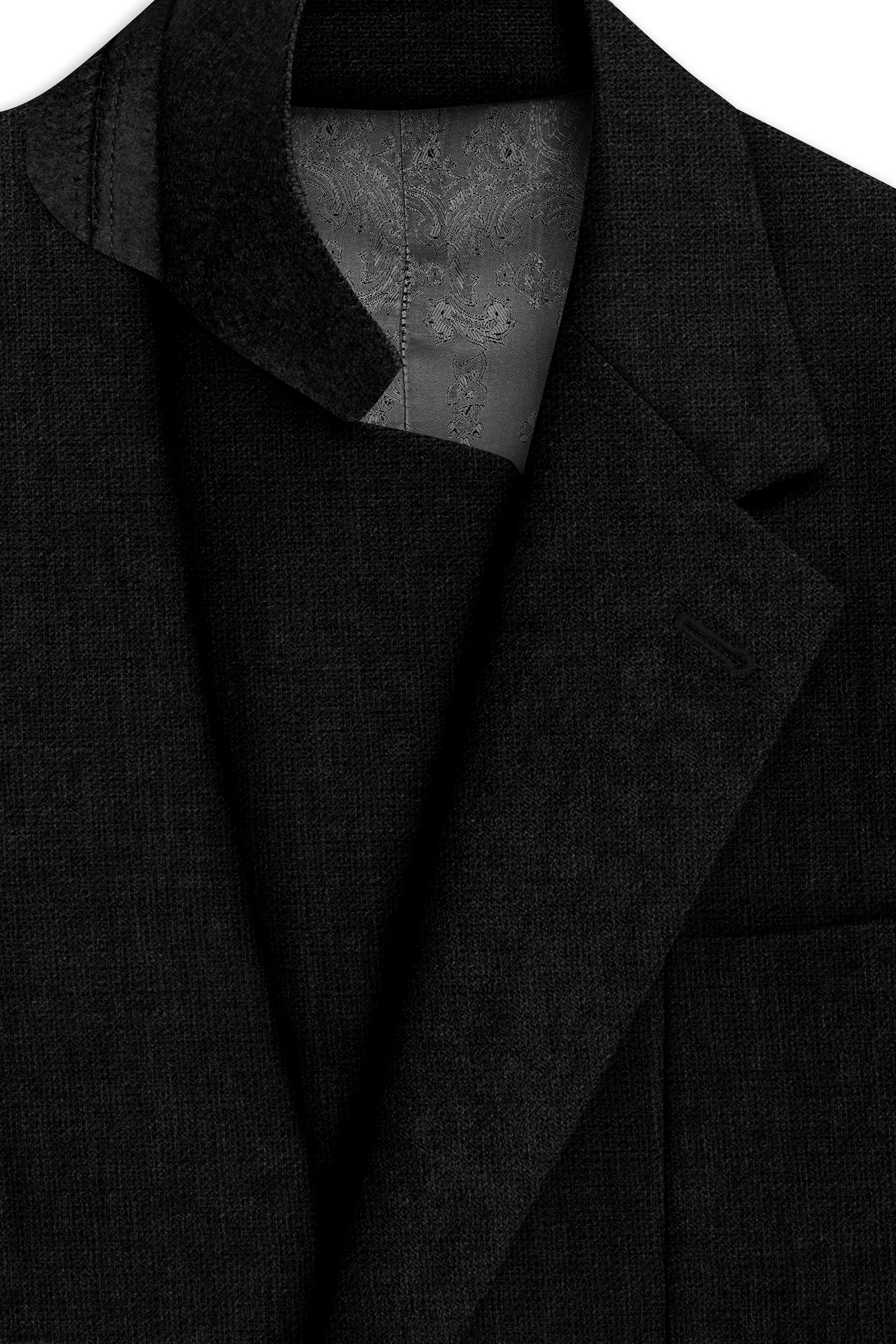 Nerjade-Jade Black Luxurious Linen Single Breasted Sports Blazer sold by French Crown product image thumbnail 5