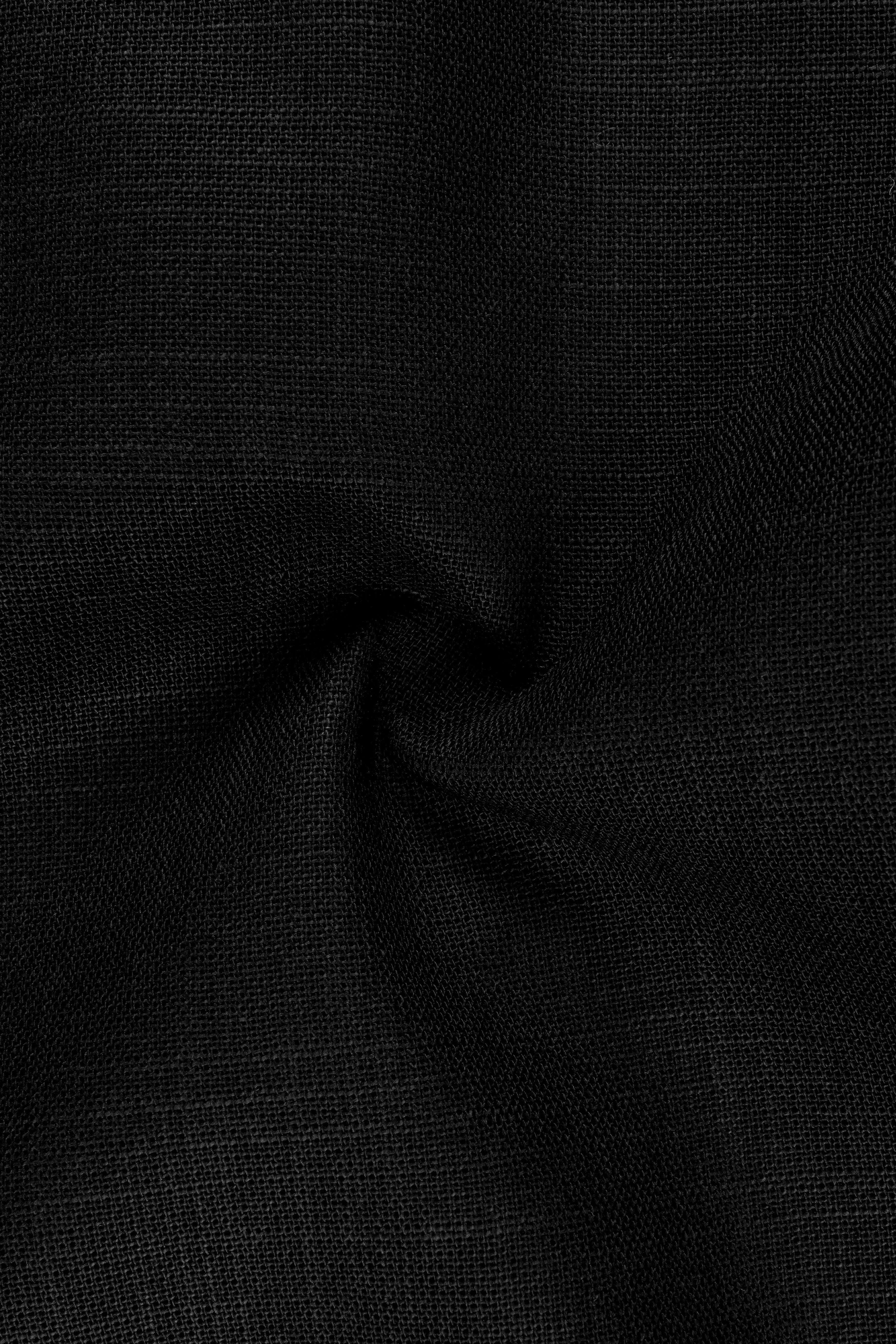Nerjade-Jade Black Luxurious Linen Single Breasted Sports Blazer sold by French Crown product image thumbnail 3