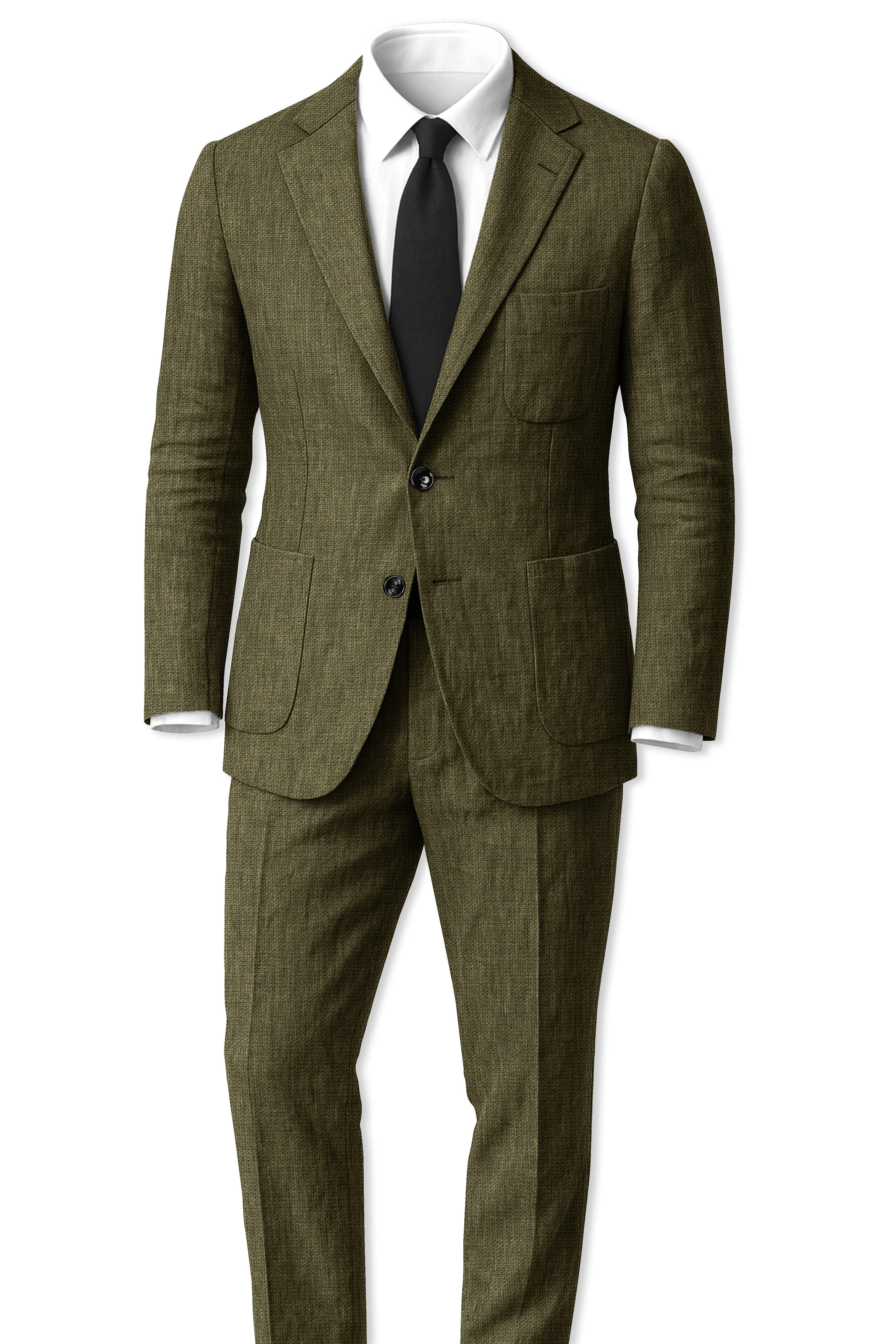 Virenza-Birch Green Luxurious Linen Single Breasted Sports Blazer sold by French Crown product image thumbnail 4