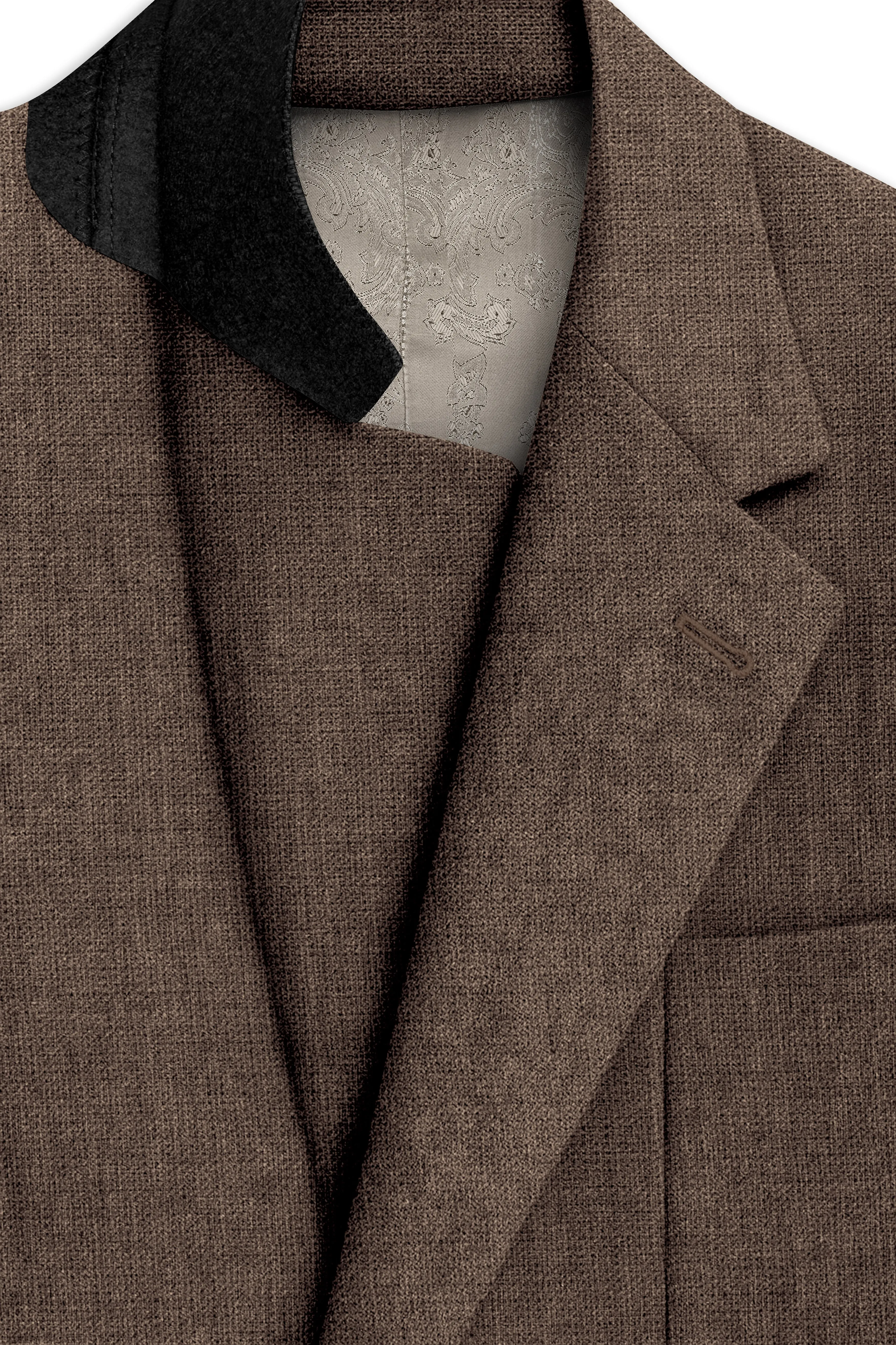 Velbrun-Kabul Brown Luxurious Linen Single Breasted Sports Blazer sold by French Crown product image thumbnail 5