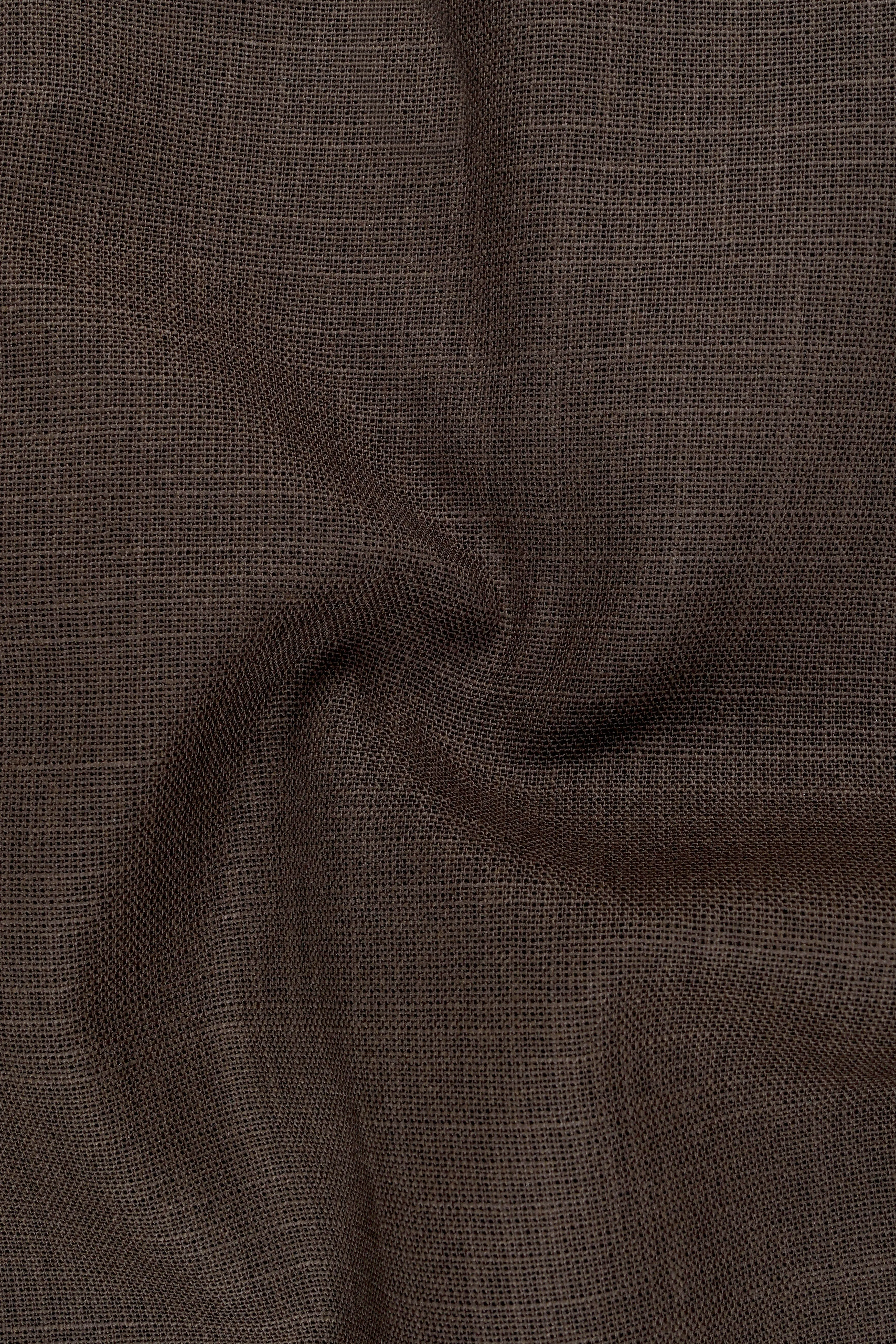 Terravo-Bistre Brown Luxurious Linen Single Breasted Sports Suit sold by French Crown product image thumbnail 3