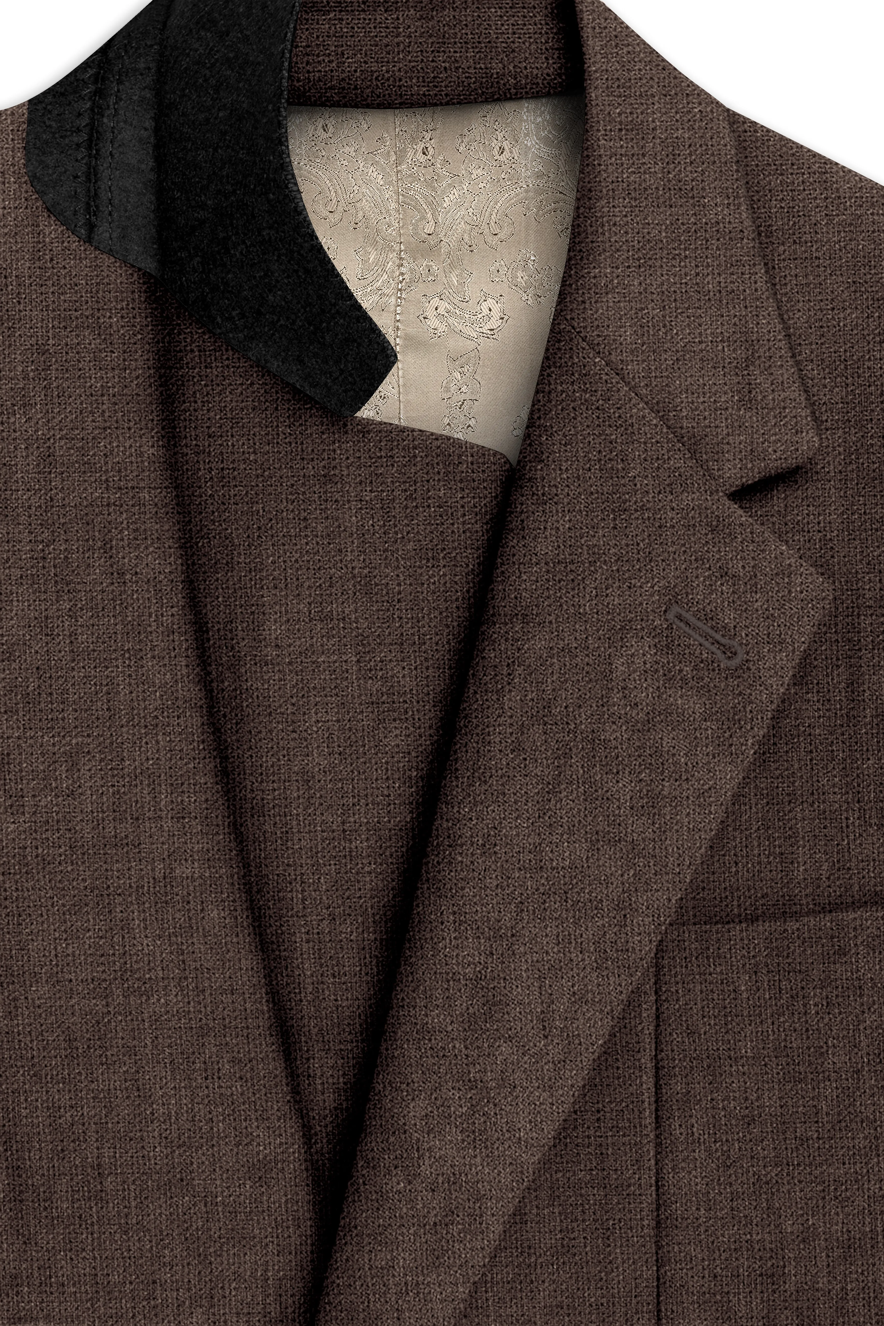 Terravo-Bistre Brown Luxurious Linen Single Breasted Sports Suit sold by French Crown product image thumbnail 5