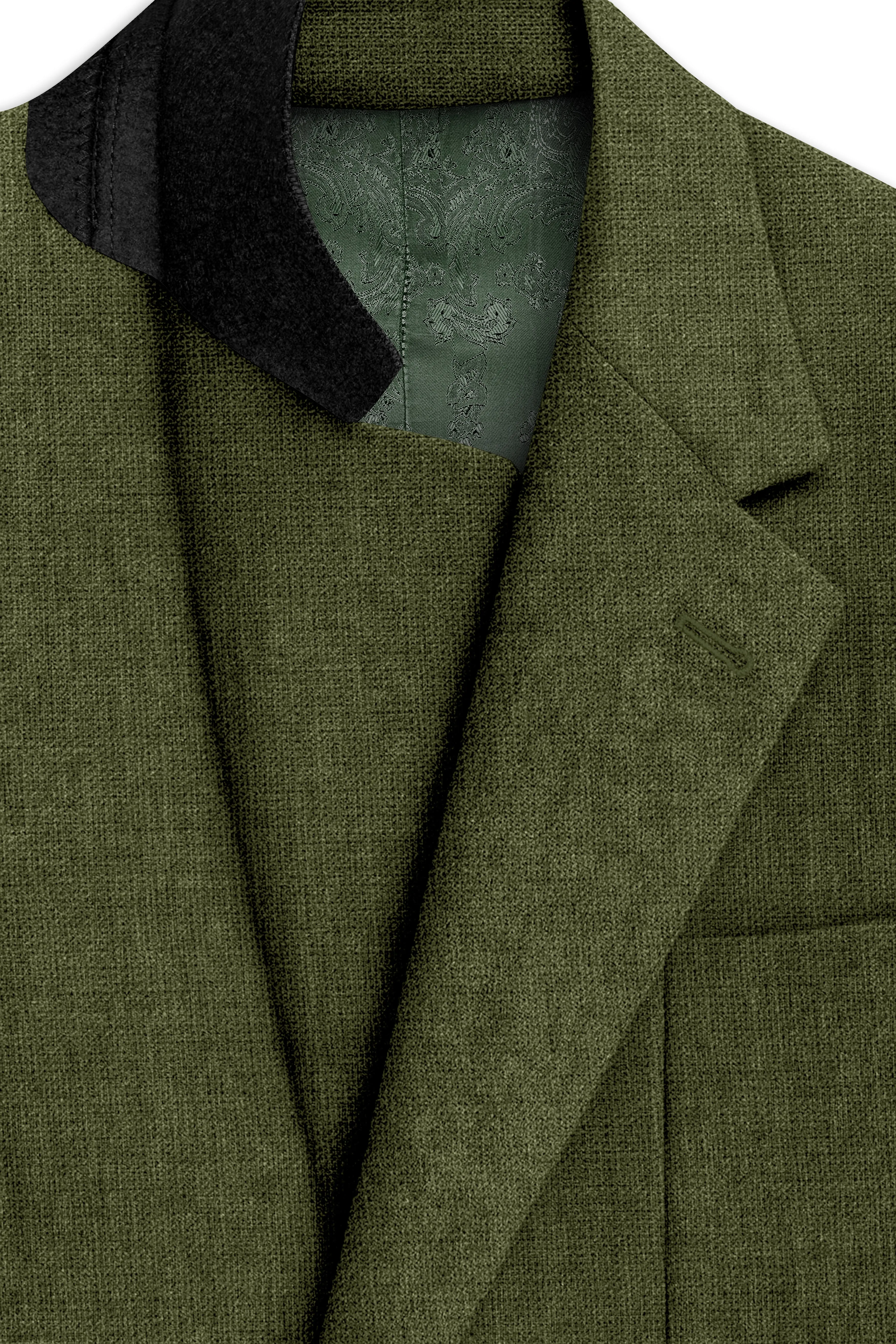 Gravino-Rifle Green Luxurious Linen Single Breasted Sports Suit sold by French Crown product image thumbnail 5