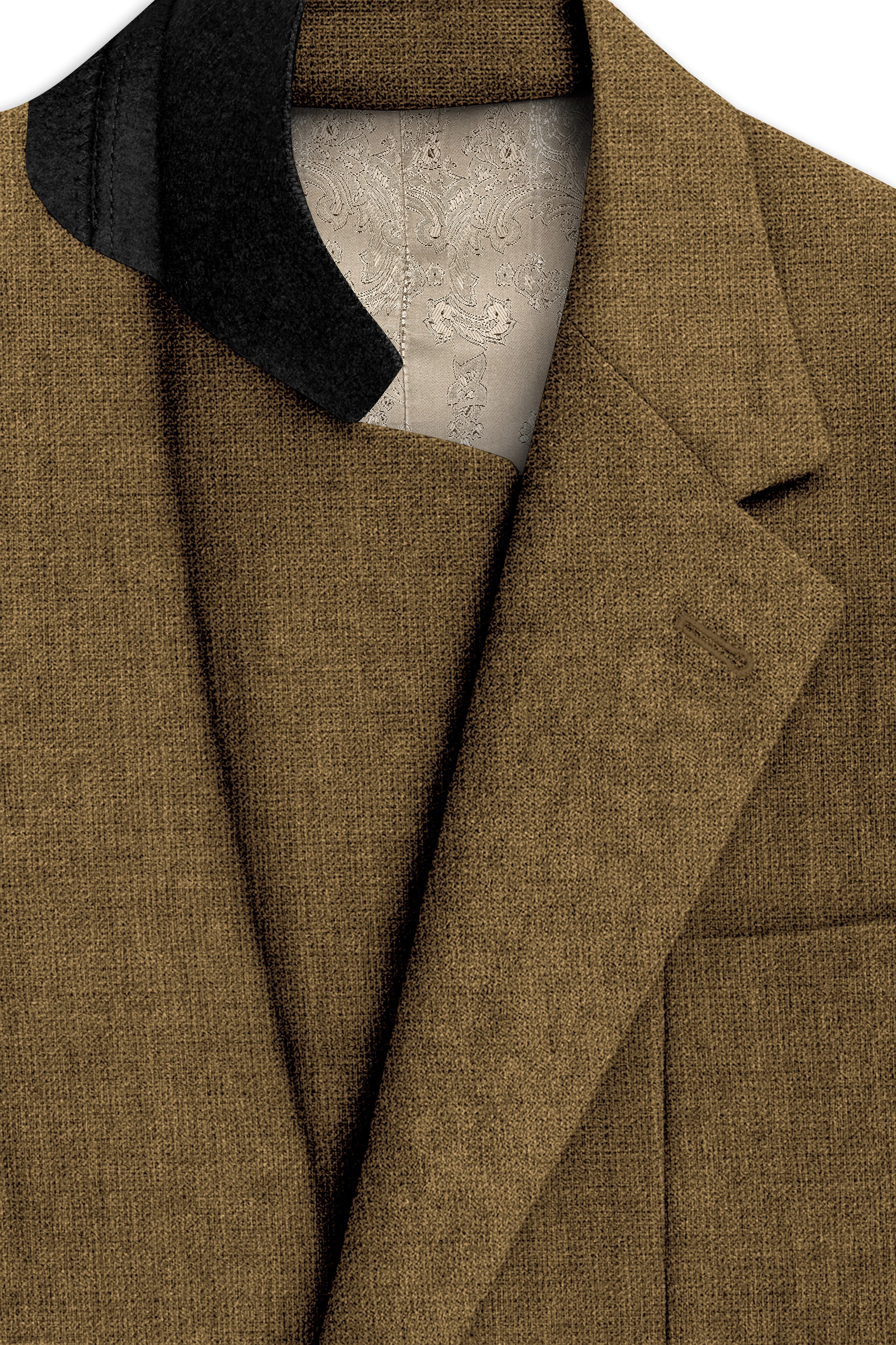 Brunoro-Khaki Luxurious Linen Single Breasted Sports Suit sold by French Crown product image thumbnail 5
