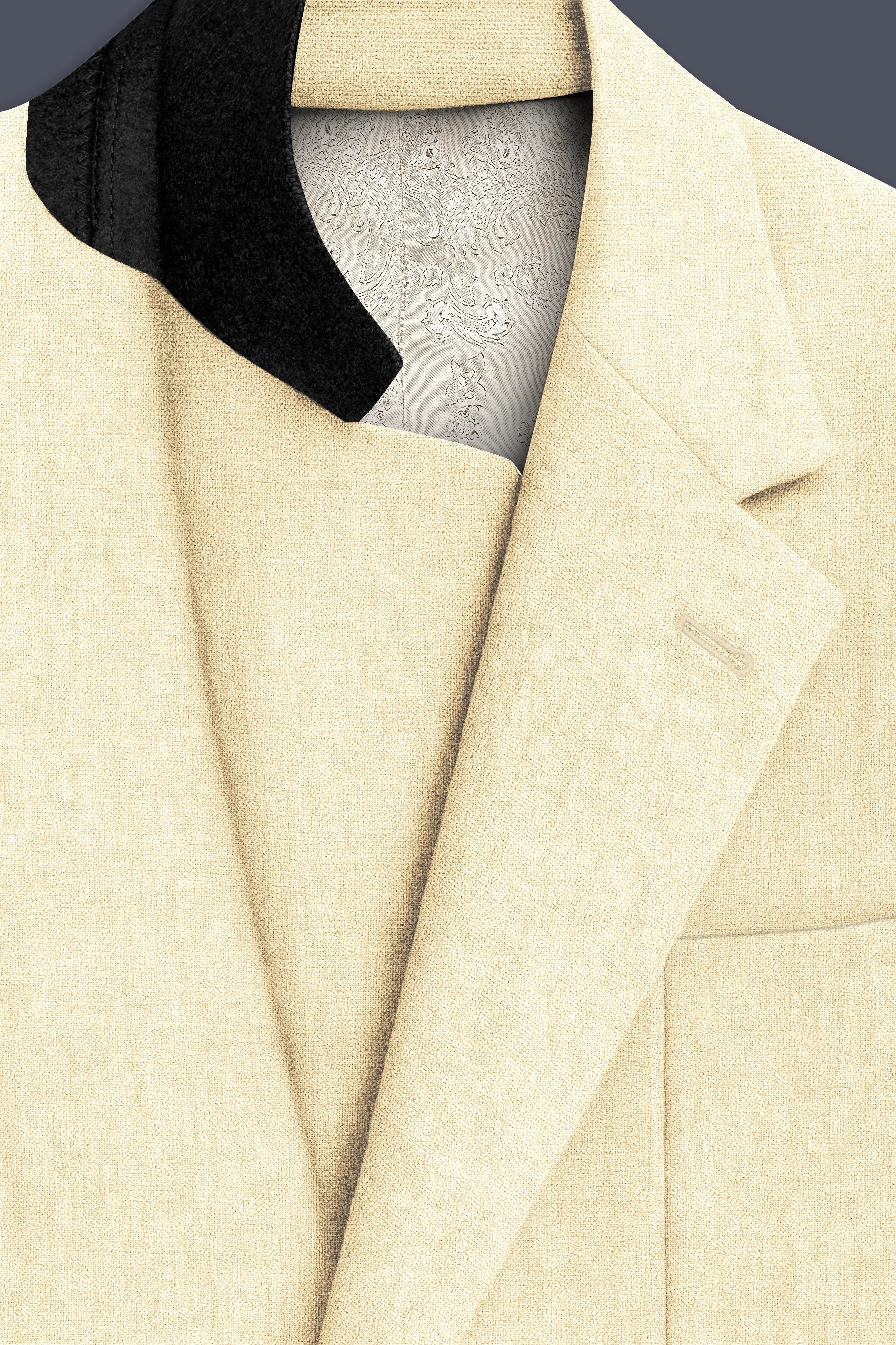Crevano-Tequila Cream Luxurious Linen Single Breasted Sports Suit sold by French Crown product image thumbnail 5