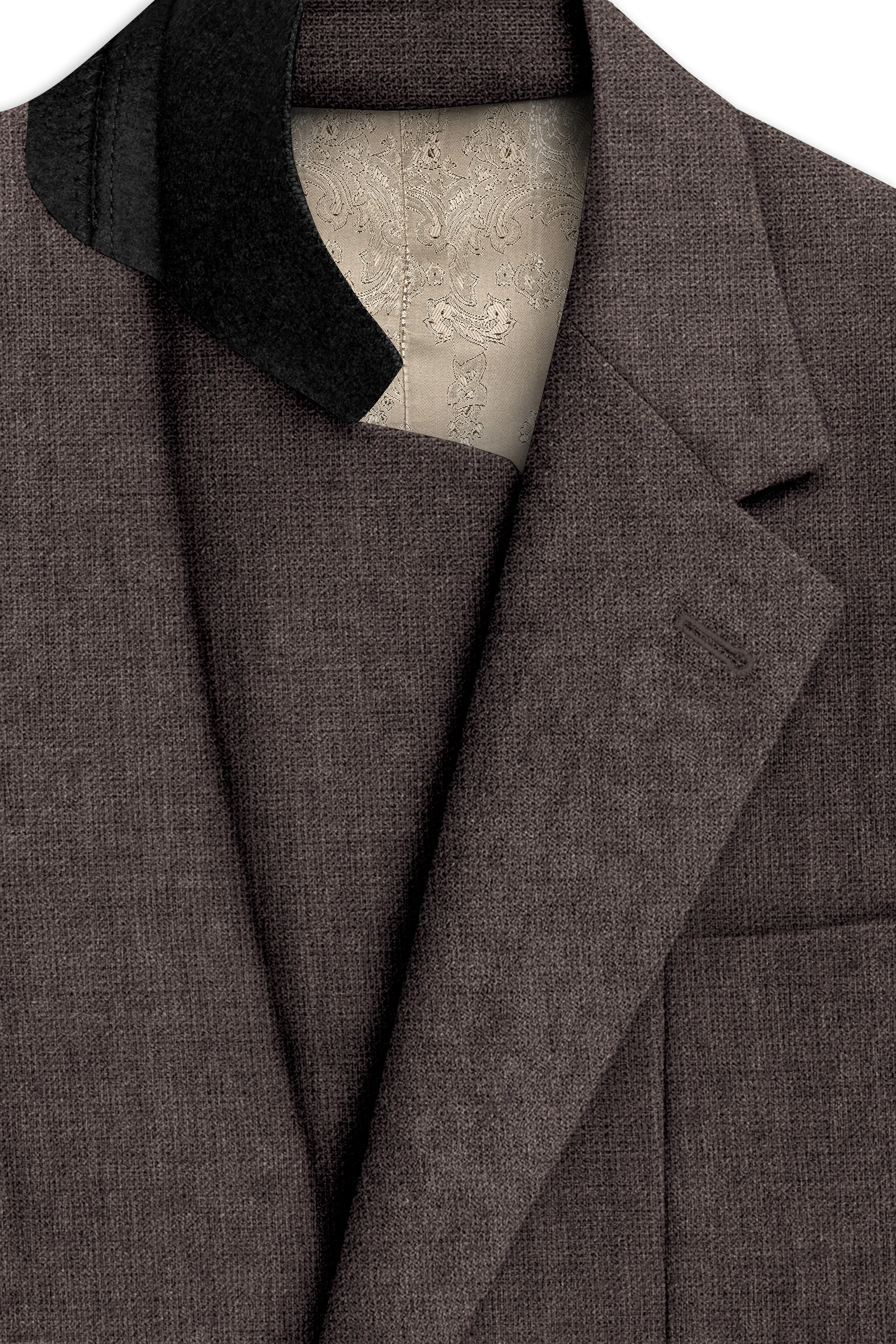 Terravo-Iridium Brown Luxurious Linen Single Breasted Sports Suit sold by French Crown product image thumbnail 5