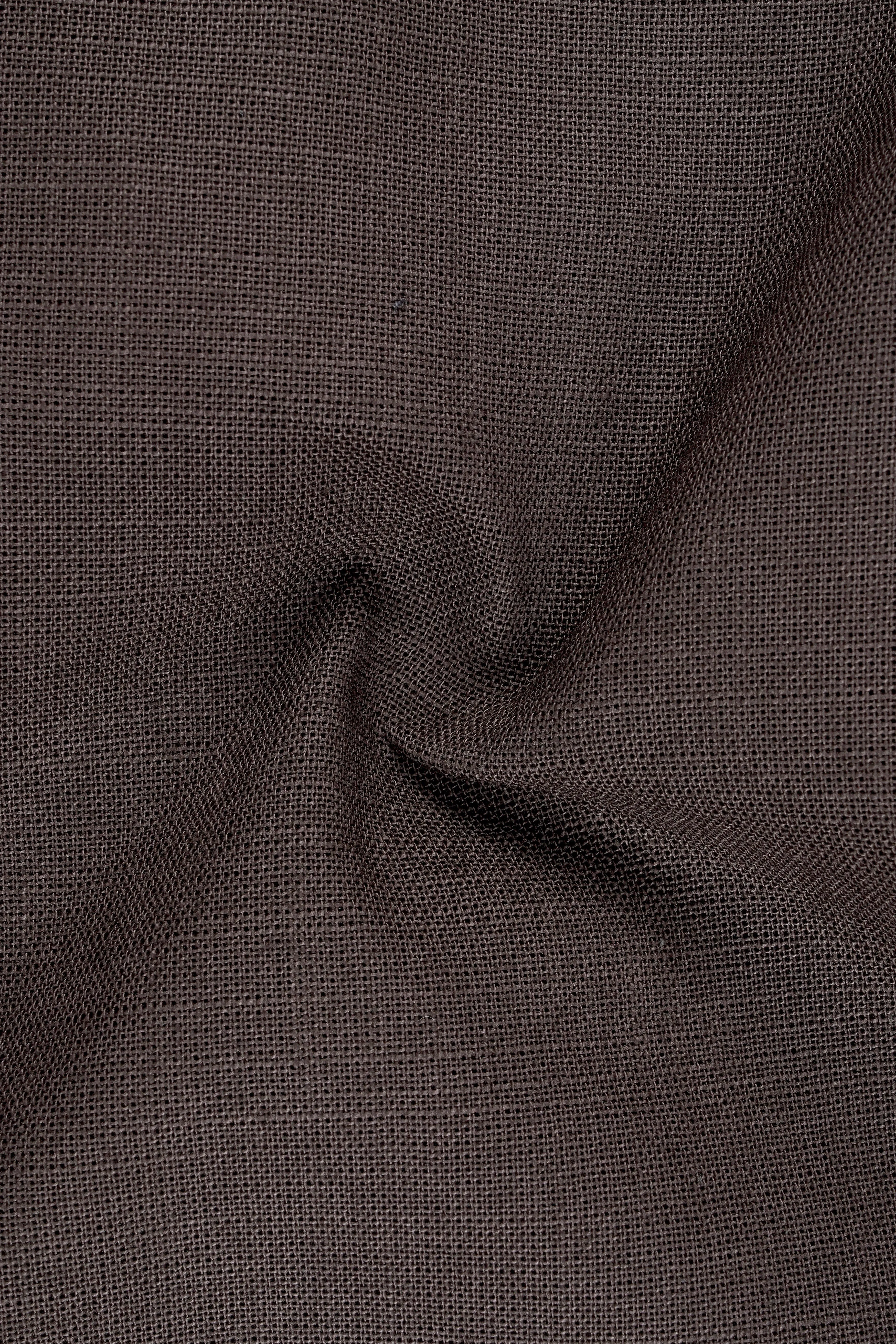 Terravo-Iridium Brown Luxurious Linen Single Breasted Sports Suit sold by French Crown product image thumbnail 3