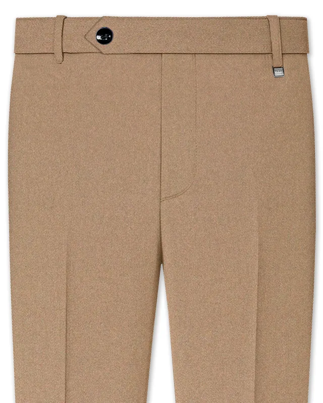 Dark Chestnut Brown Solid Premium Cotton Pant sold by French Crown