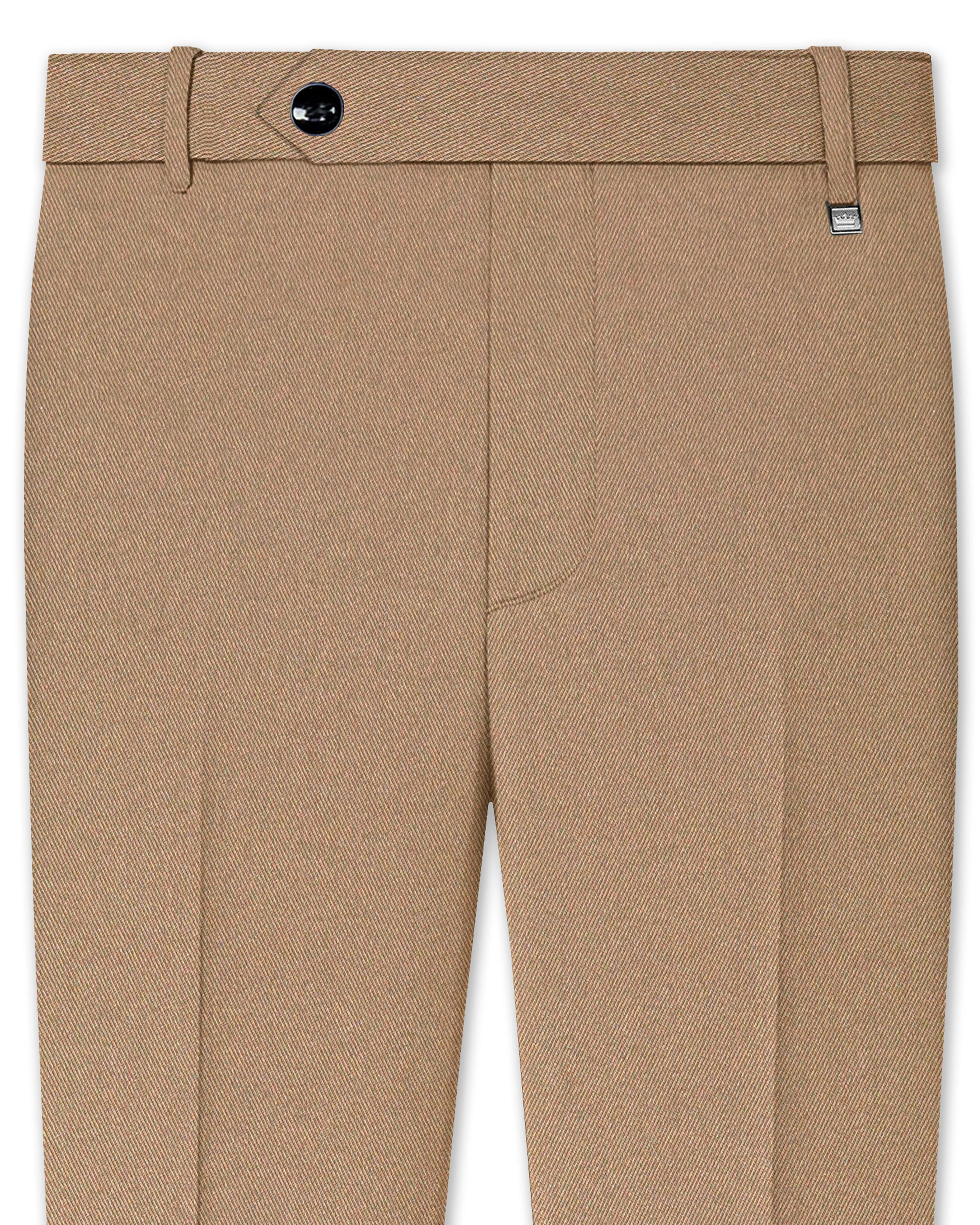 Dark Chestnut Brown Solid Premium Cotton Pant sold by French Crown