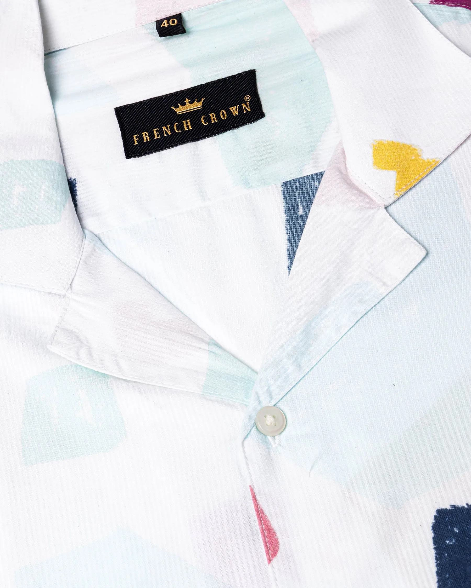 Bright White Painting art Printed Dobby Premium Giza Cotton Shirt sold by French Crown product image thumbnail 4