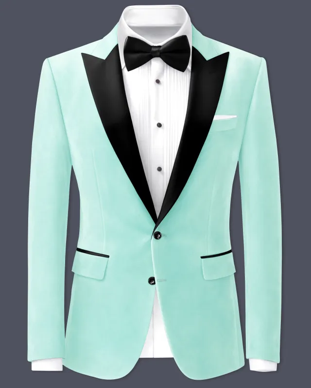 Verdalis-Cruise Green Velvet Peak Lapel Tuxedo Blazer sold by French Crown