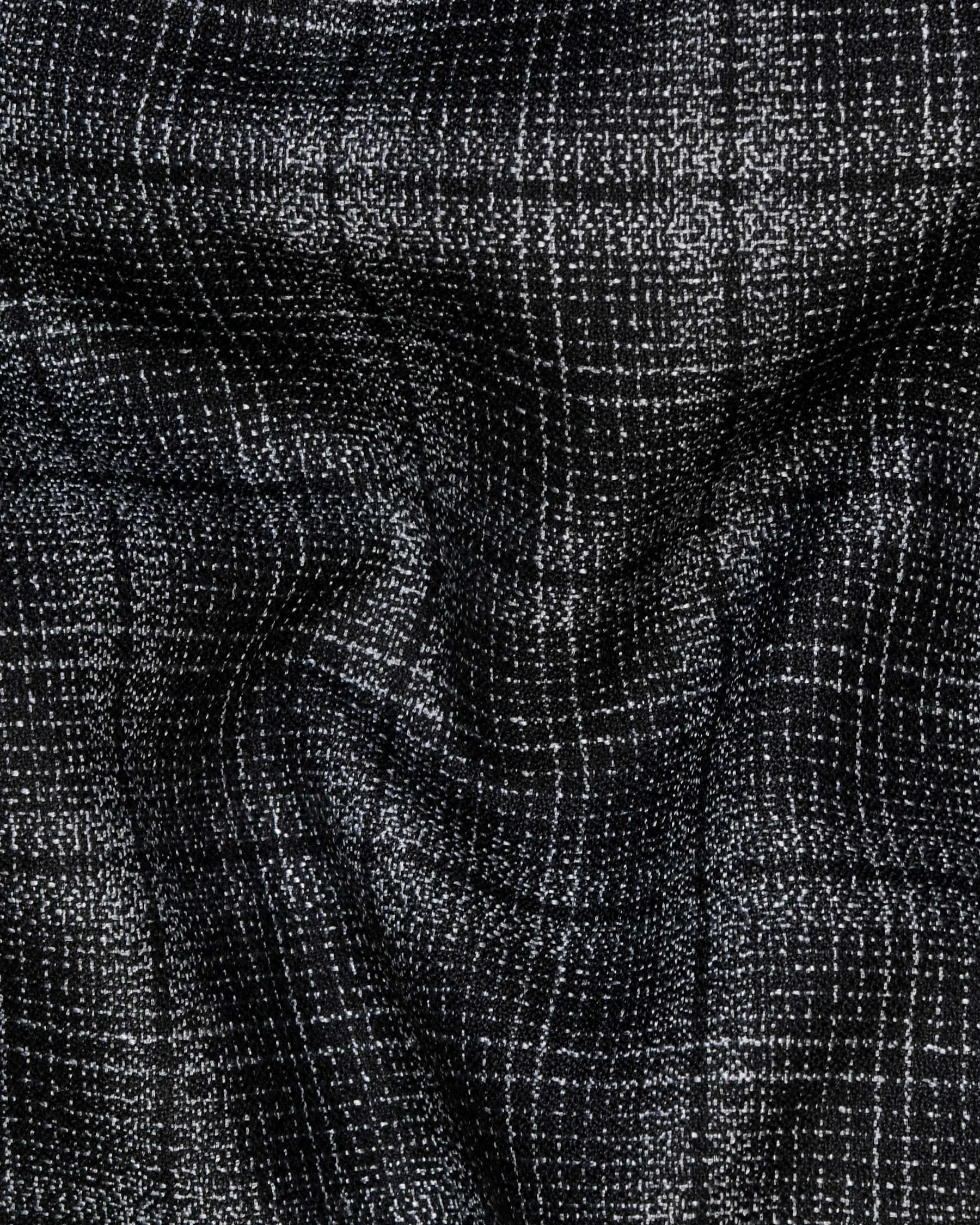 Charcoal Windowpane Wool Rich Waistcoat sold by French Crown product image thumbnail 3