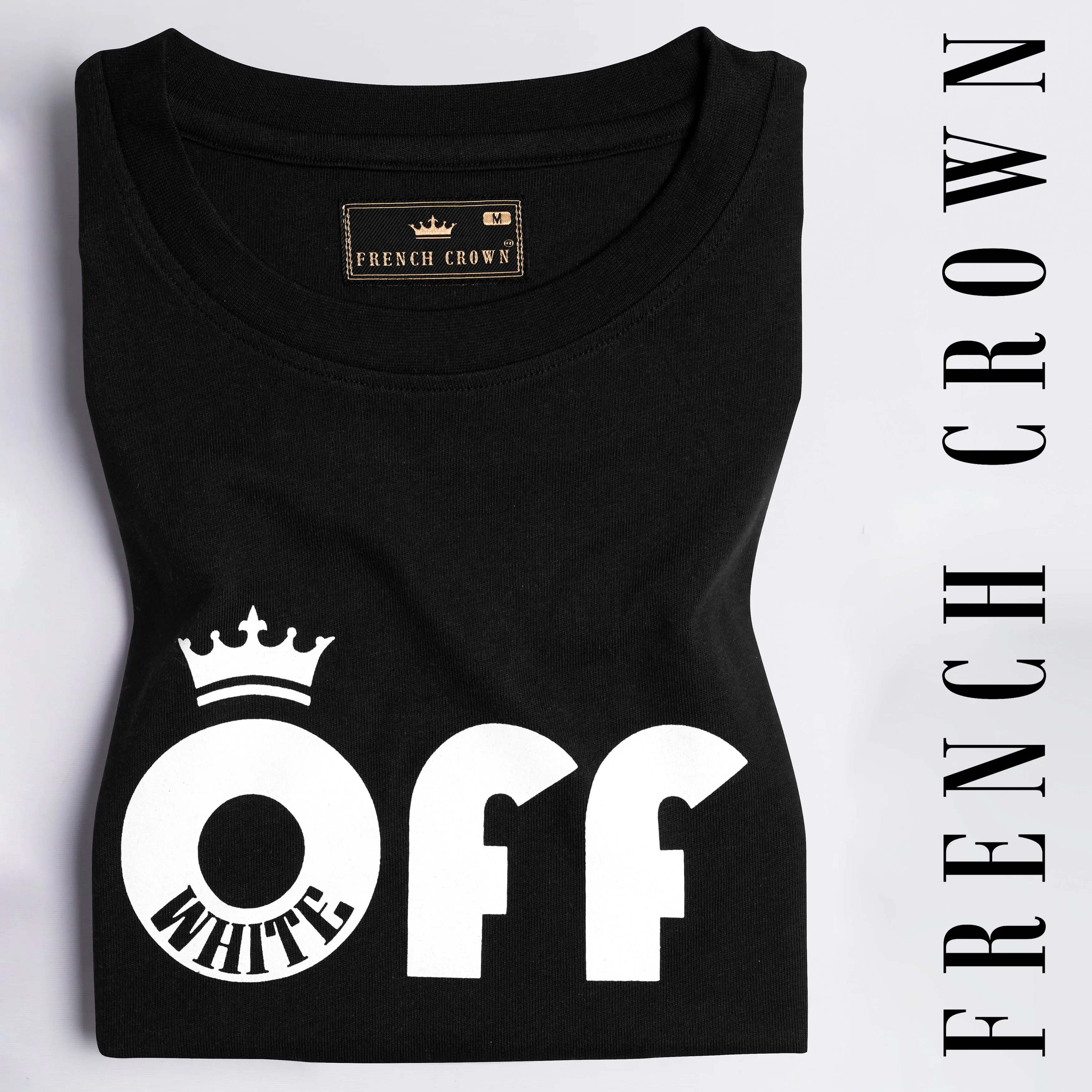 Jade Black Premium Cotton T-shirt sold by French Crown