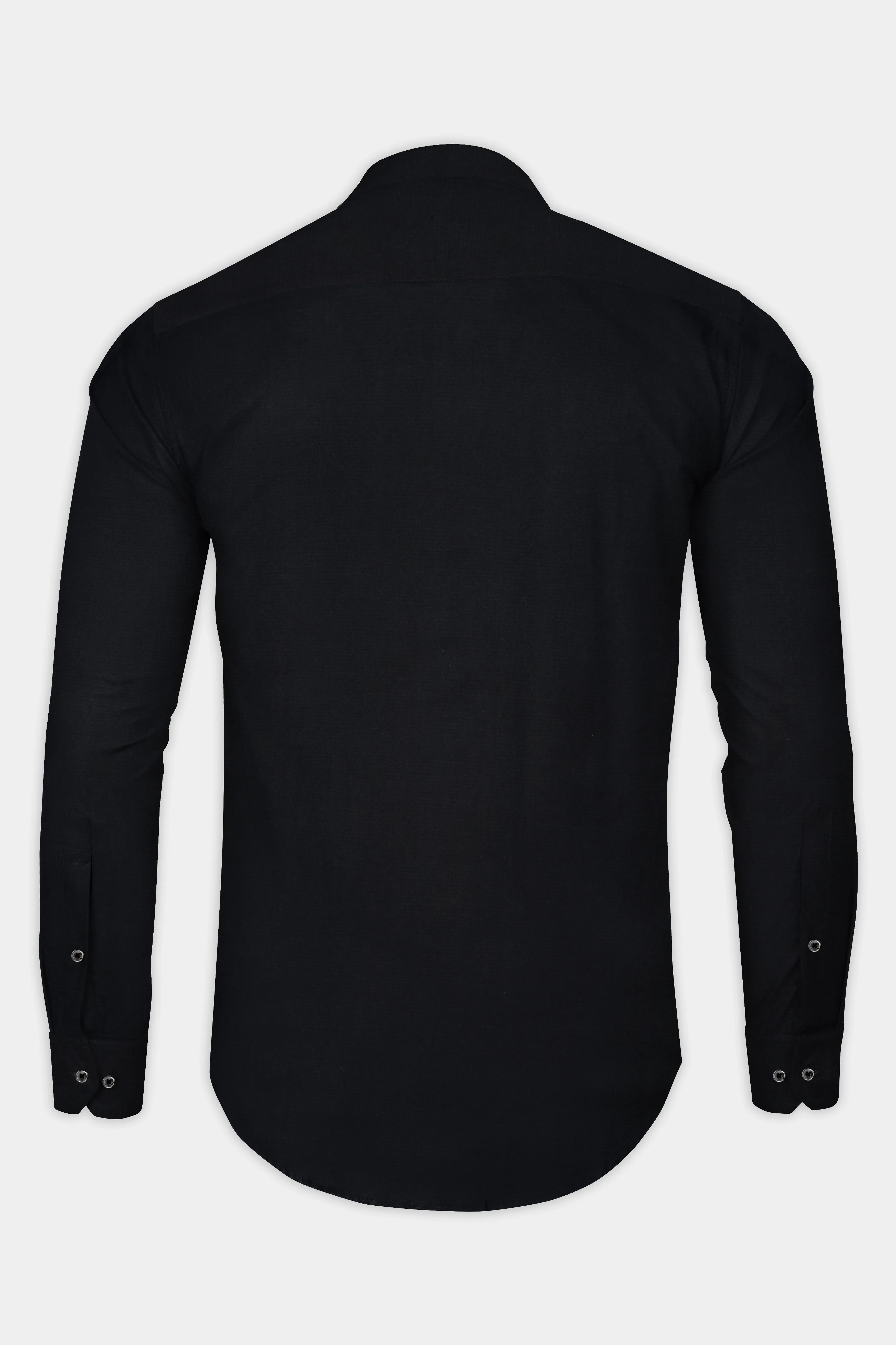 Jade Black Dobby Textured Premium Cotton Shirt sold by French Crown product image thumbnail 5