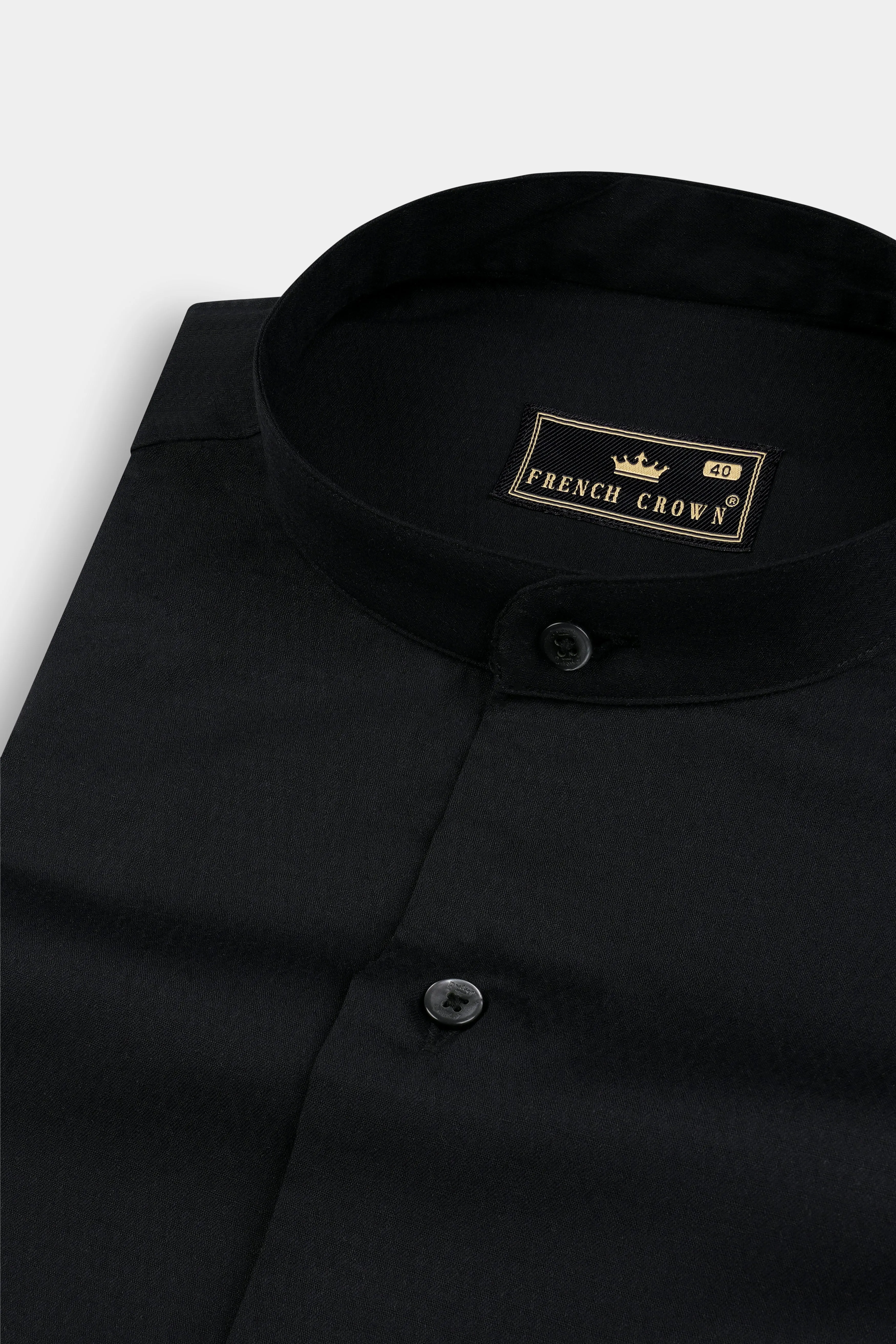 Jade Black Dobby Textured Premium Cotton Shirt sold by French Crown
