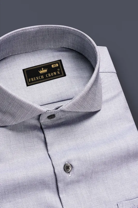 Pebble Mist-Spun Pear Gray Dobby Textured Premium Giza Cotton Dress Shirt sold by French Crown