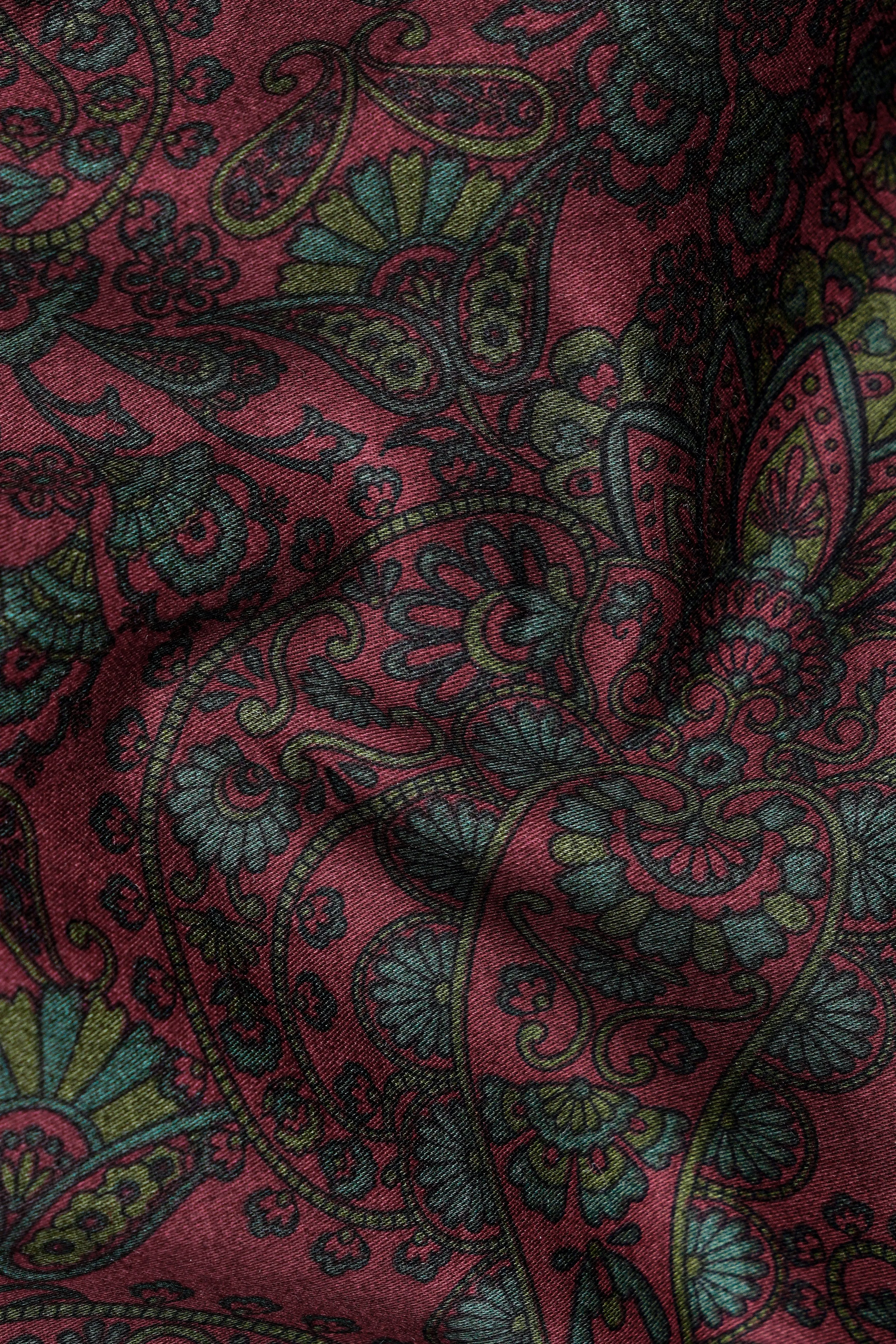 Monarch Maroon with William Green Paisley Printed Super Soft Premium Cotton Shirt sold by French Crown product image thumbnail 3