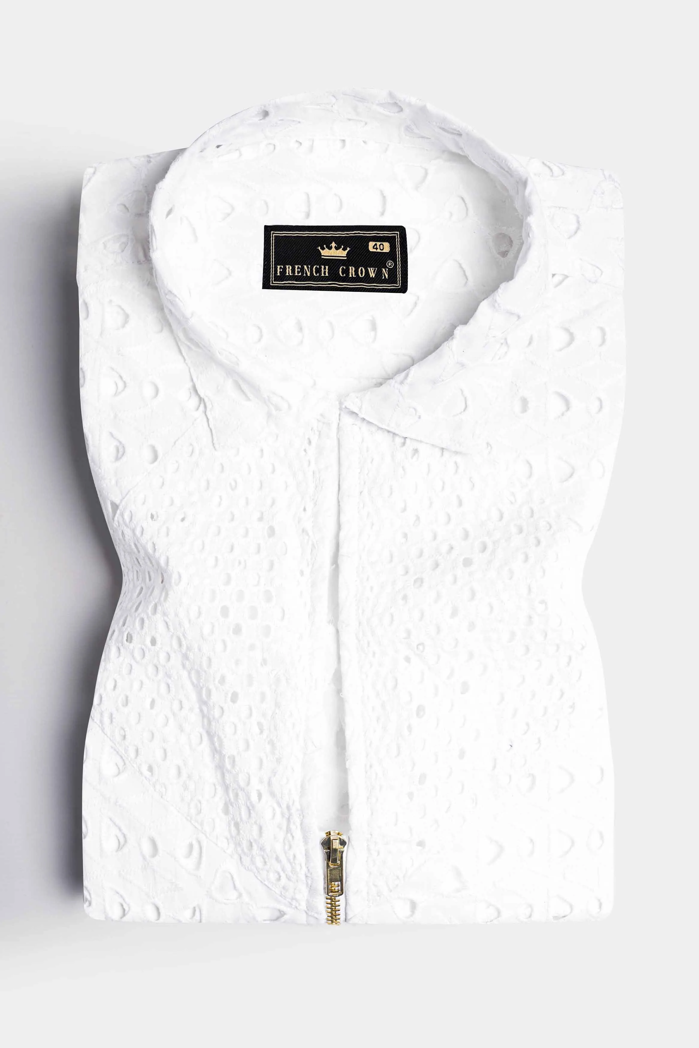 Bright White Premium Cotton Designer Shirt sold by French Crown product image thumbnail 5