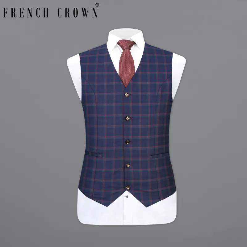 Outer Space Blue Plaid Waistcoat sold by French Crown