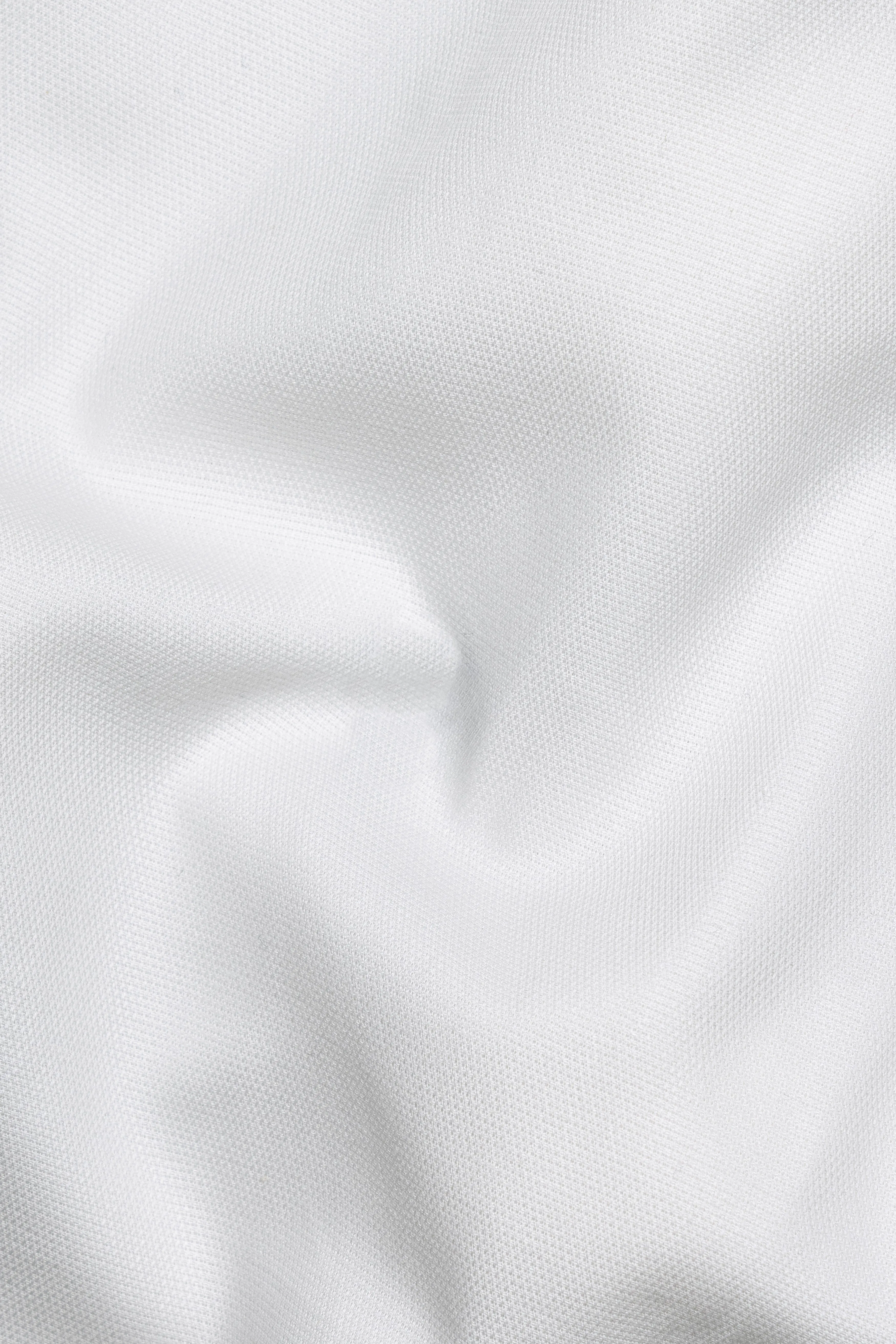 Bright White Dobby Textured Premium Giza Cotton Shirt sold by French Crown product image thumbnail 2