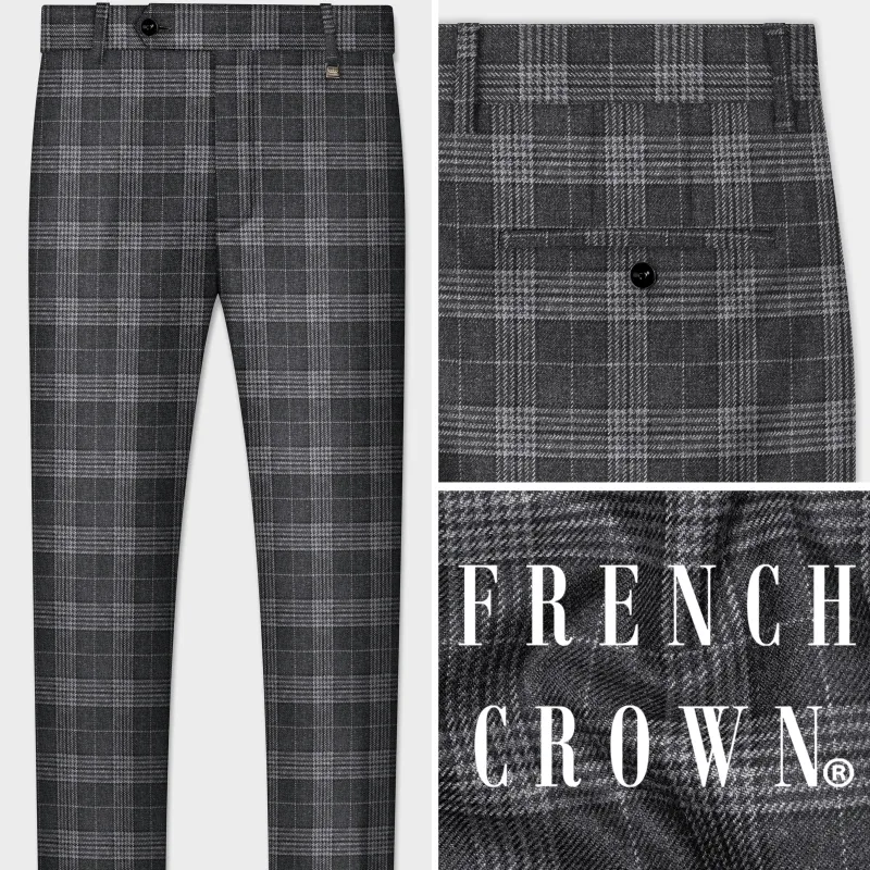 Heavy Metal Gray Plaid Tweed Pant sold by French Crown
