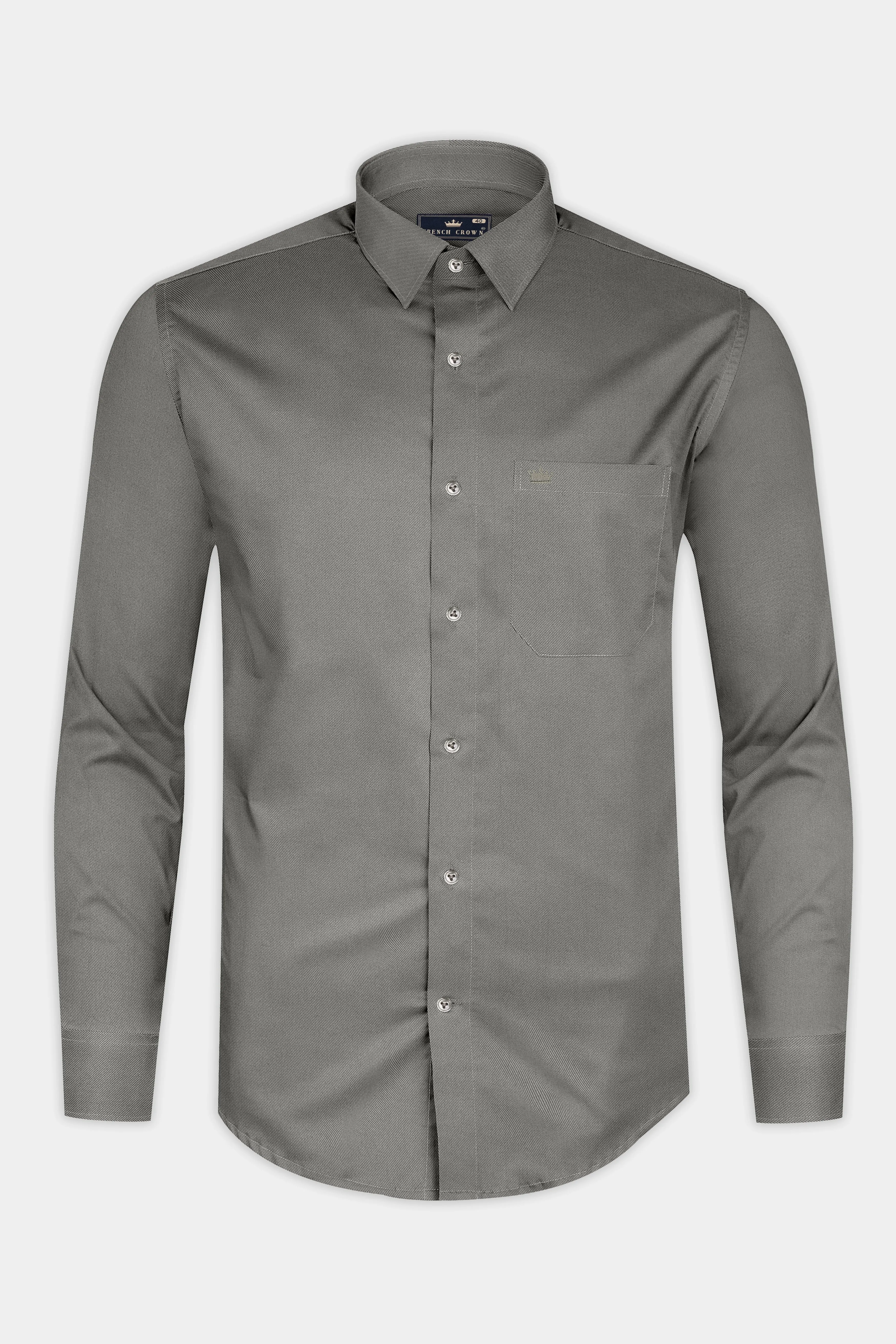 Mountain Gray Twill Cotton Shirt sold by French Crown product image thumbnail 4